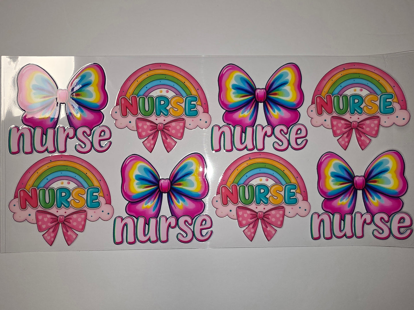 Rainbow Nurse Tumbler Wraps - Cute Bow & Rainbow Designs for Drinkware