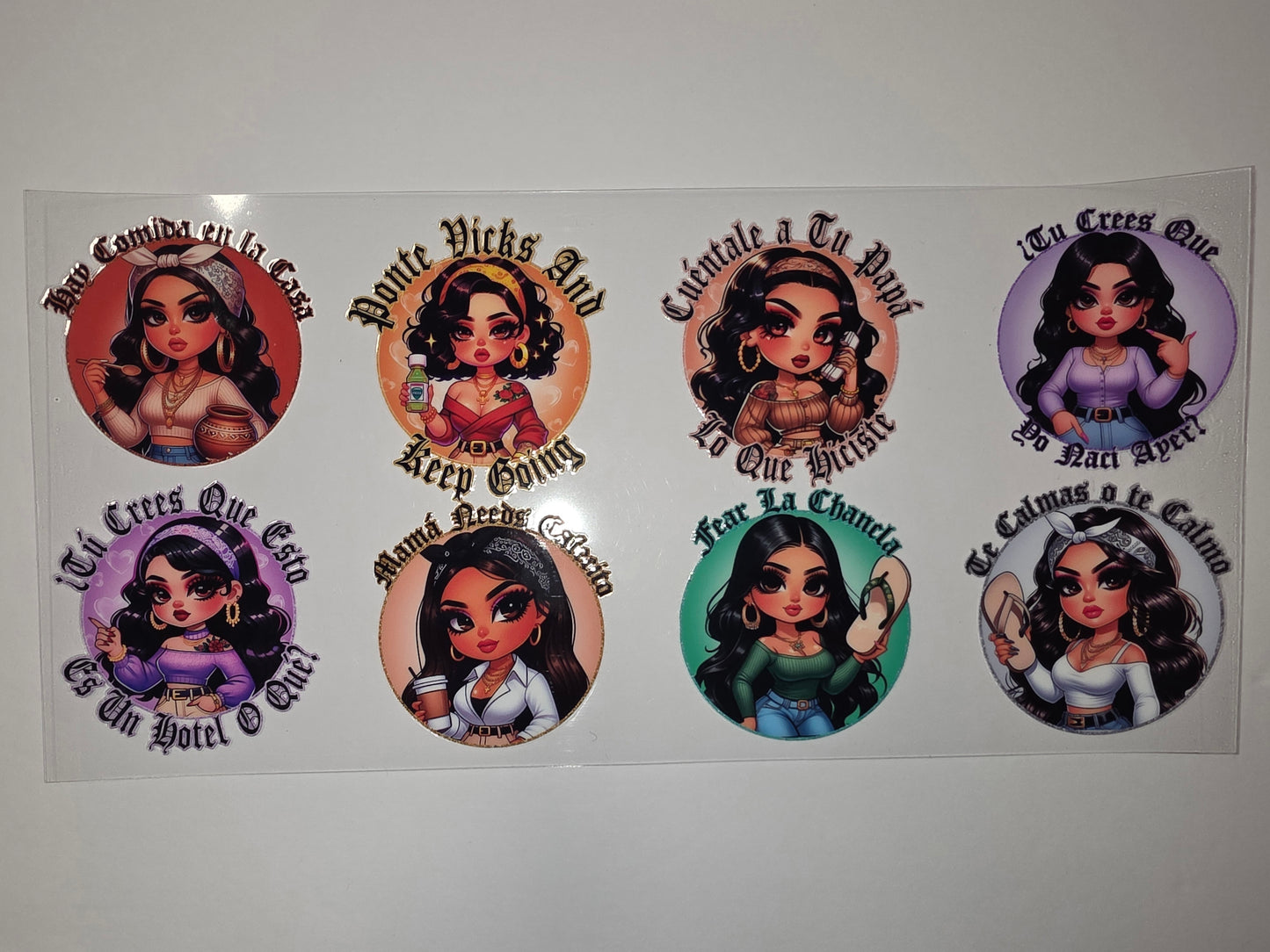Chicana Doll Tumbler Wraps - Latina Power, Bold Designs, Vibrant Colors for Cups
