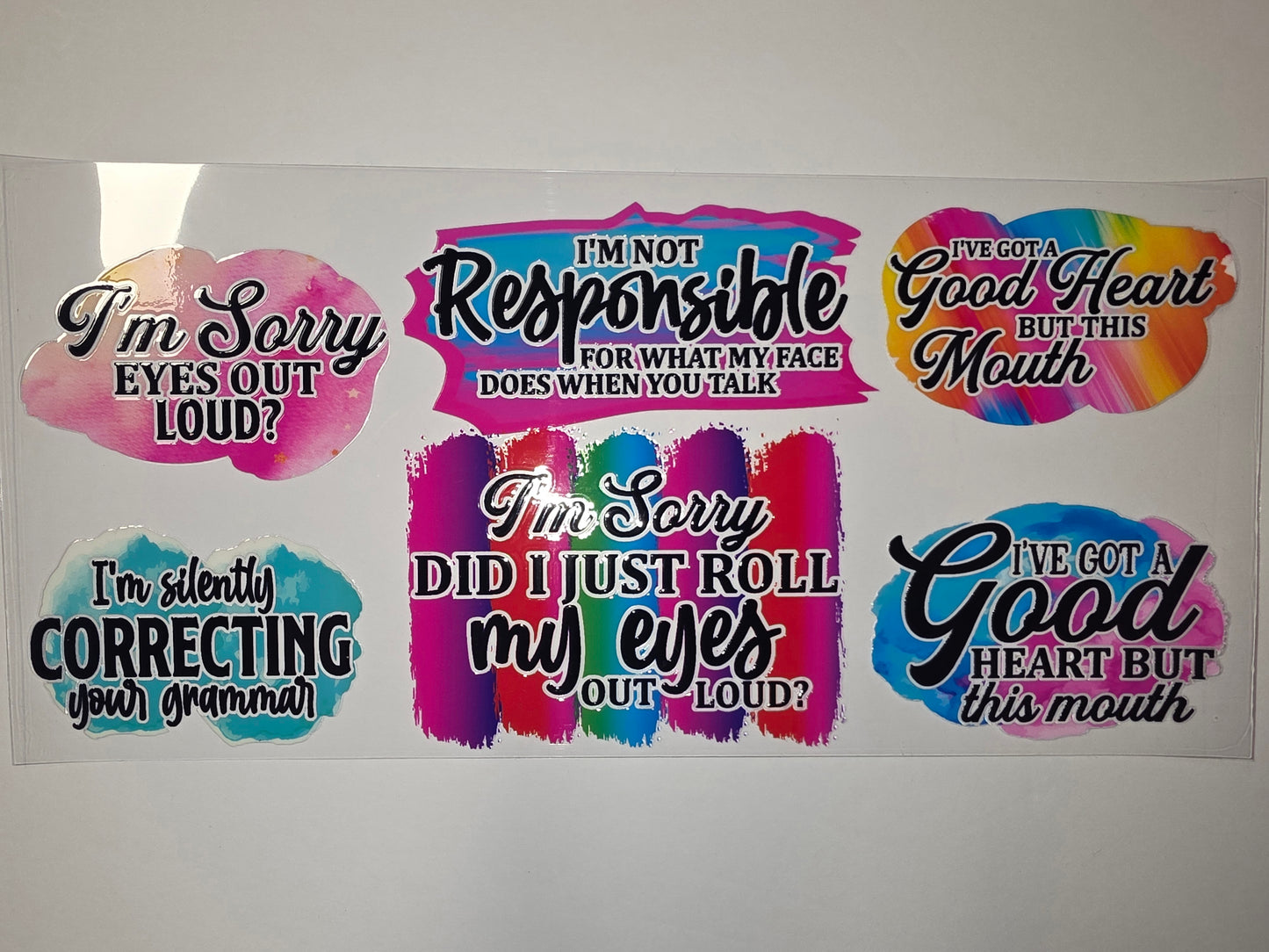 Sassy Tumbler Wraps - Funny Quotes, Watercolor & Rainbow Designs for Cups