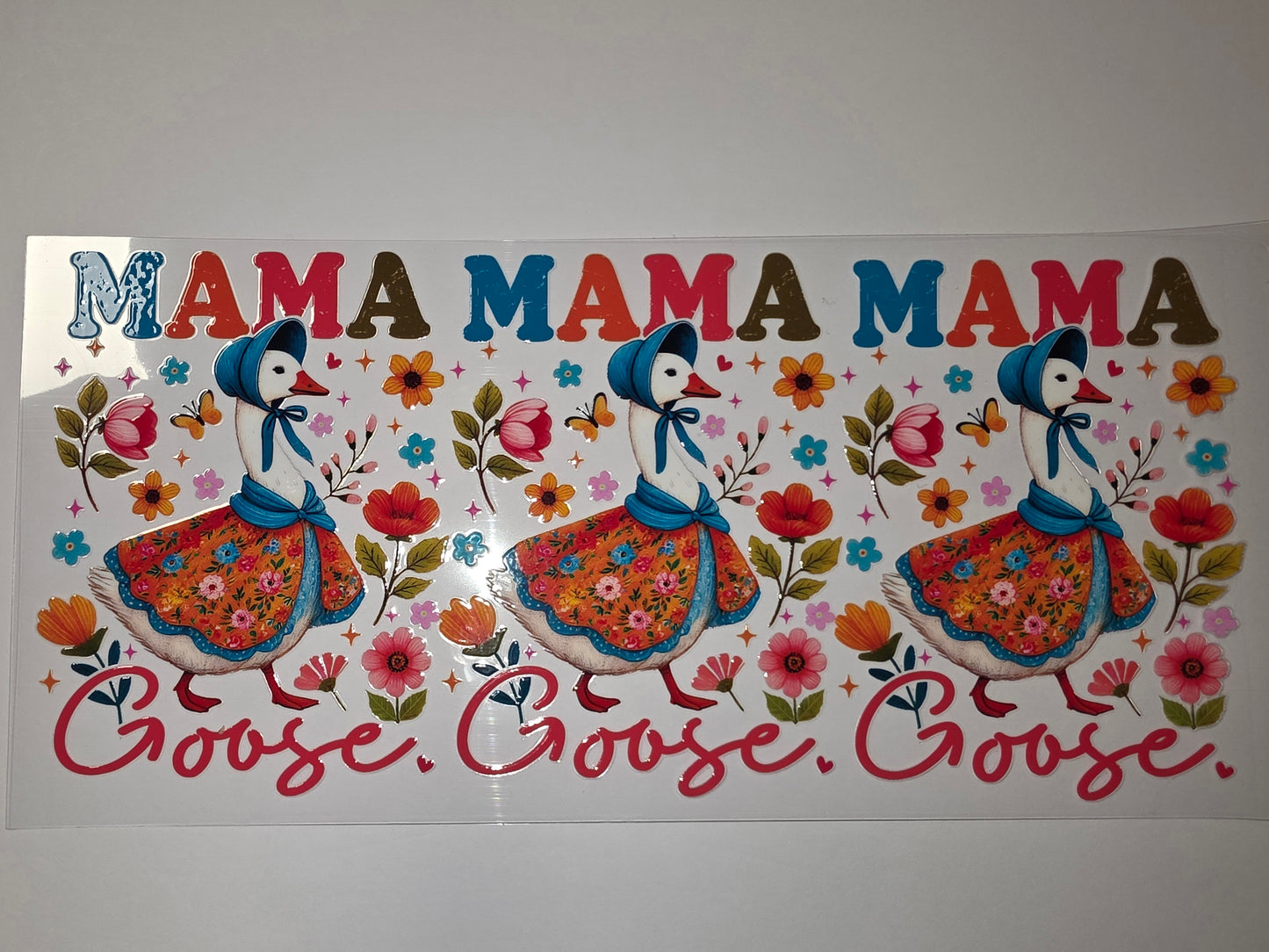 Mama Goose Floral Tumbler Wrap | Cute Farmhouse Country Style Drinkware Design