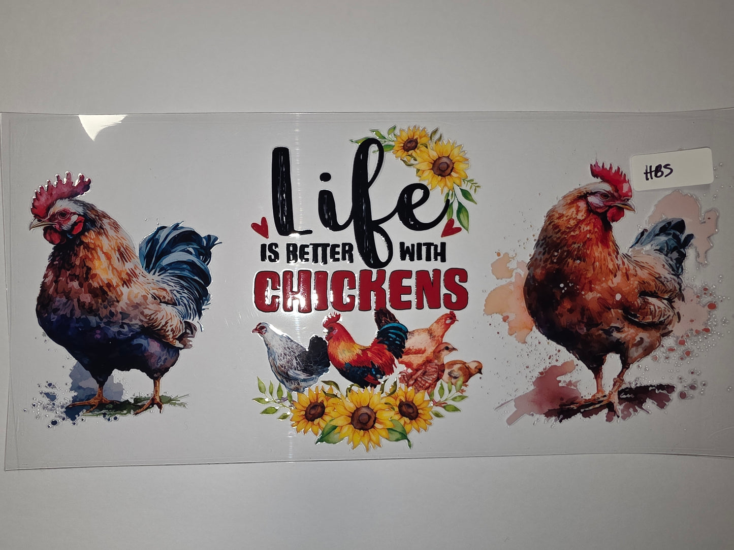 Life is Better with Chickens Tumbler Wrap - Farmhouse Rooster & Sunflower Design
