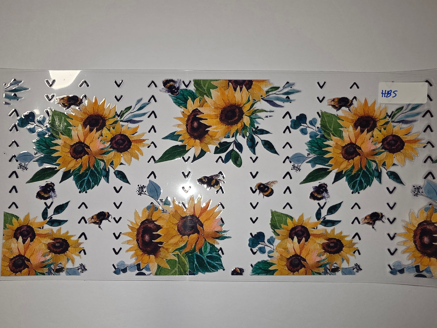 Sunflower & Bee Tumbler Wrap | Watercolor Floral & Bumblebee Design | Yellow & Green Drinkware Decal