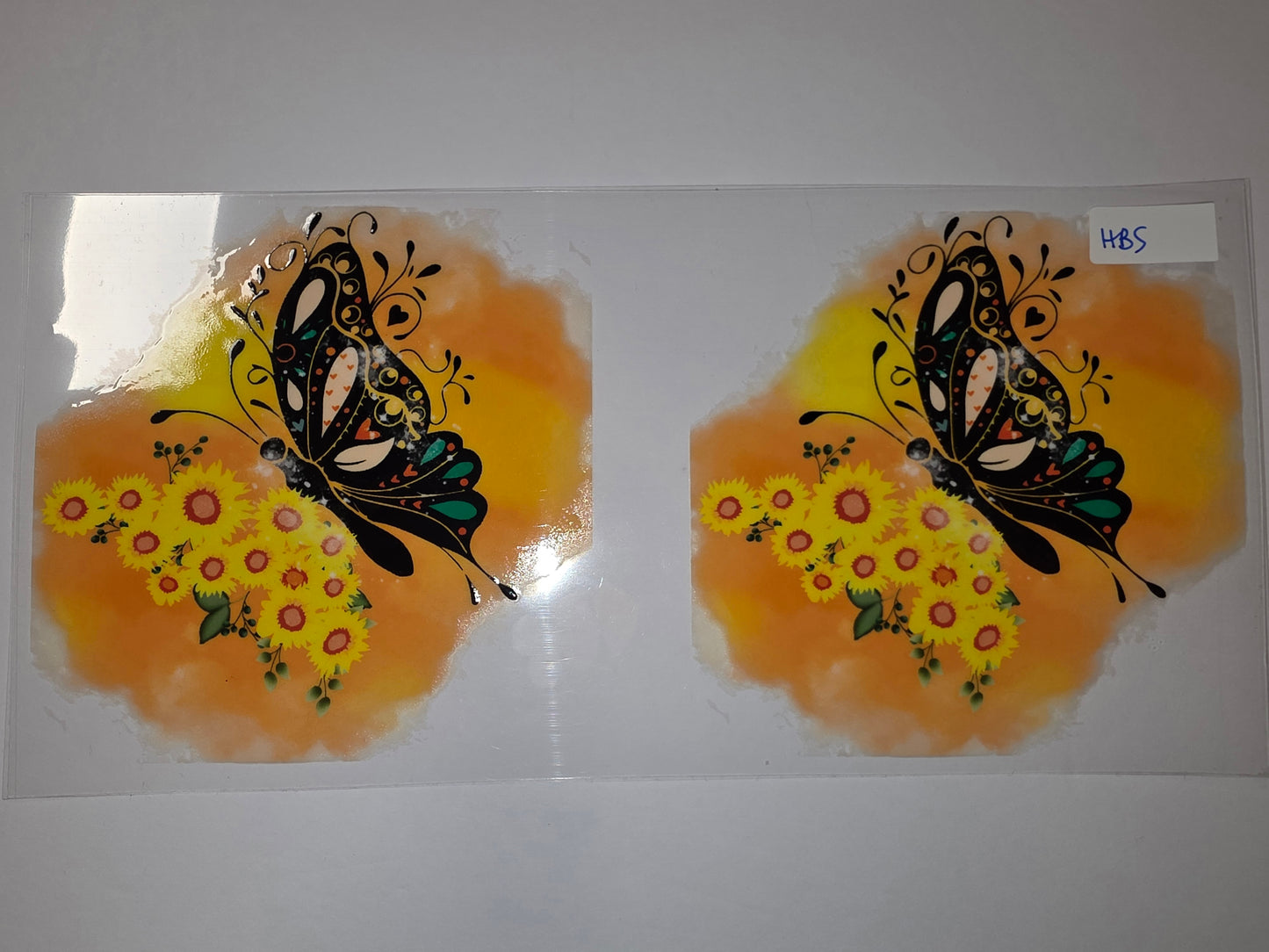 Whimsical Butterfly & Sunflower Tumbler Wrap | Vibrant Yellow & Orange Floral Design