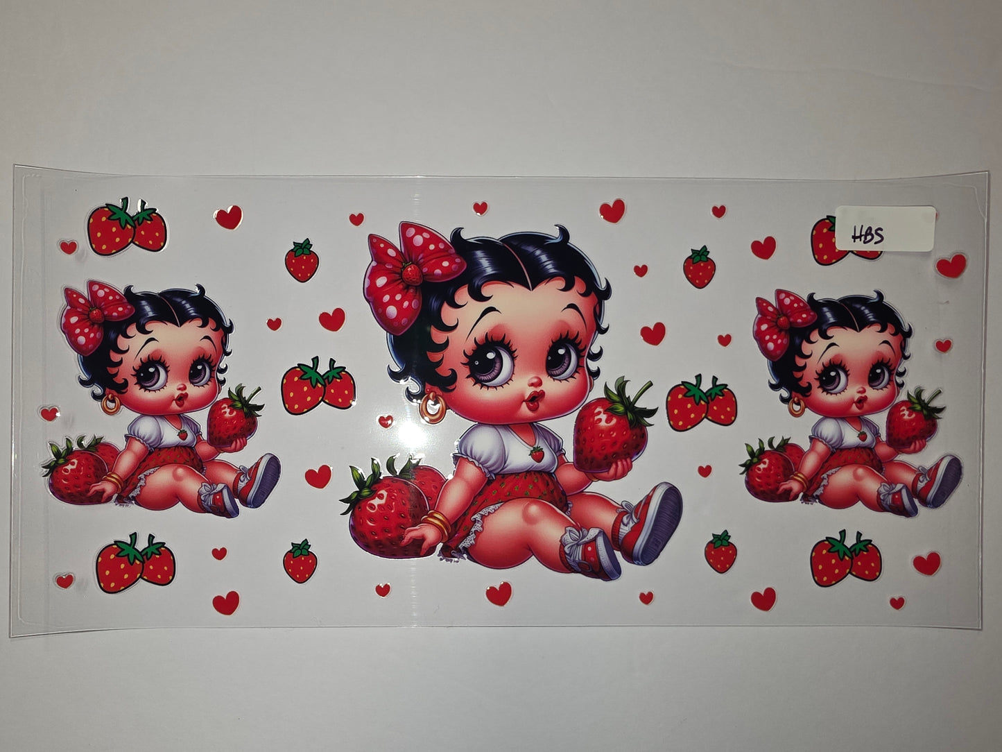 Betty Boop Strawberry Sweetheart Tumbler Wrap | Red Hearts & Fruit Design