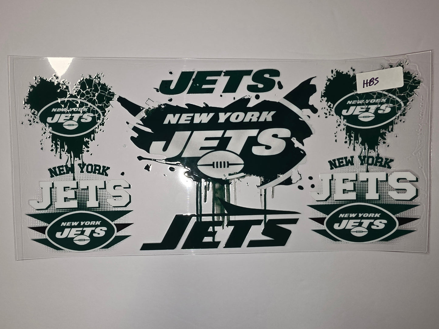 New York Jets Green & White Tumbler Wrap - Football Fan Drinkware Design