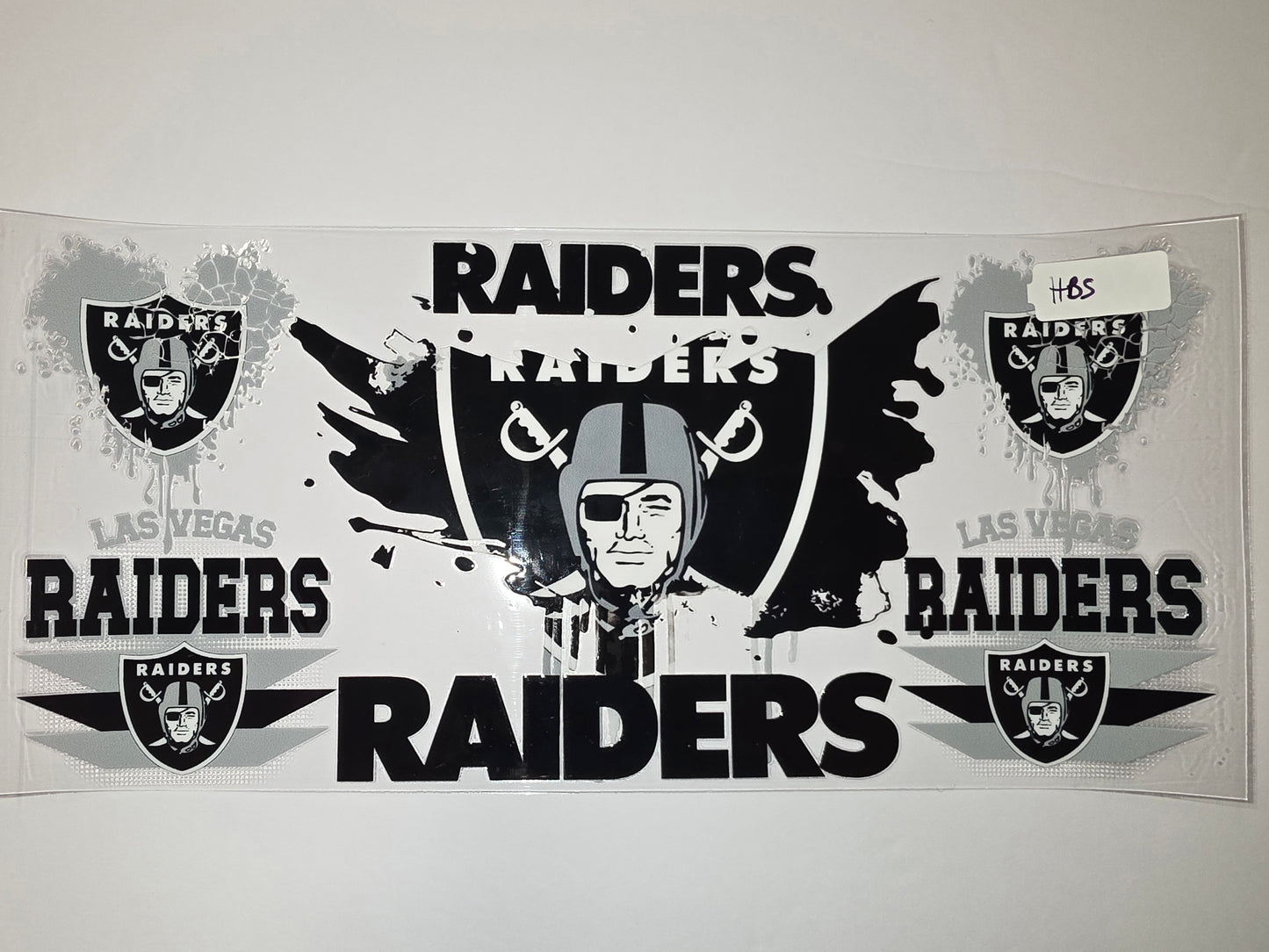 Las Vegas Raiders Black & White Tumbler Wrap - Football Fan Drinkware Design