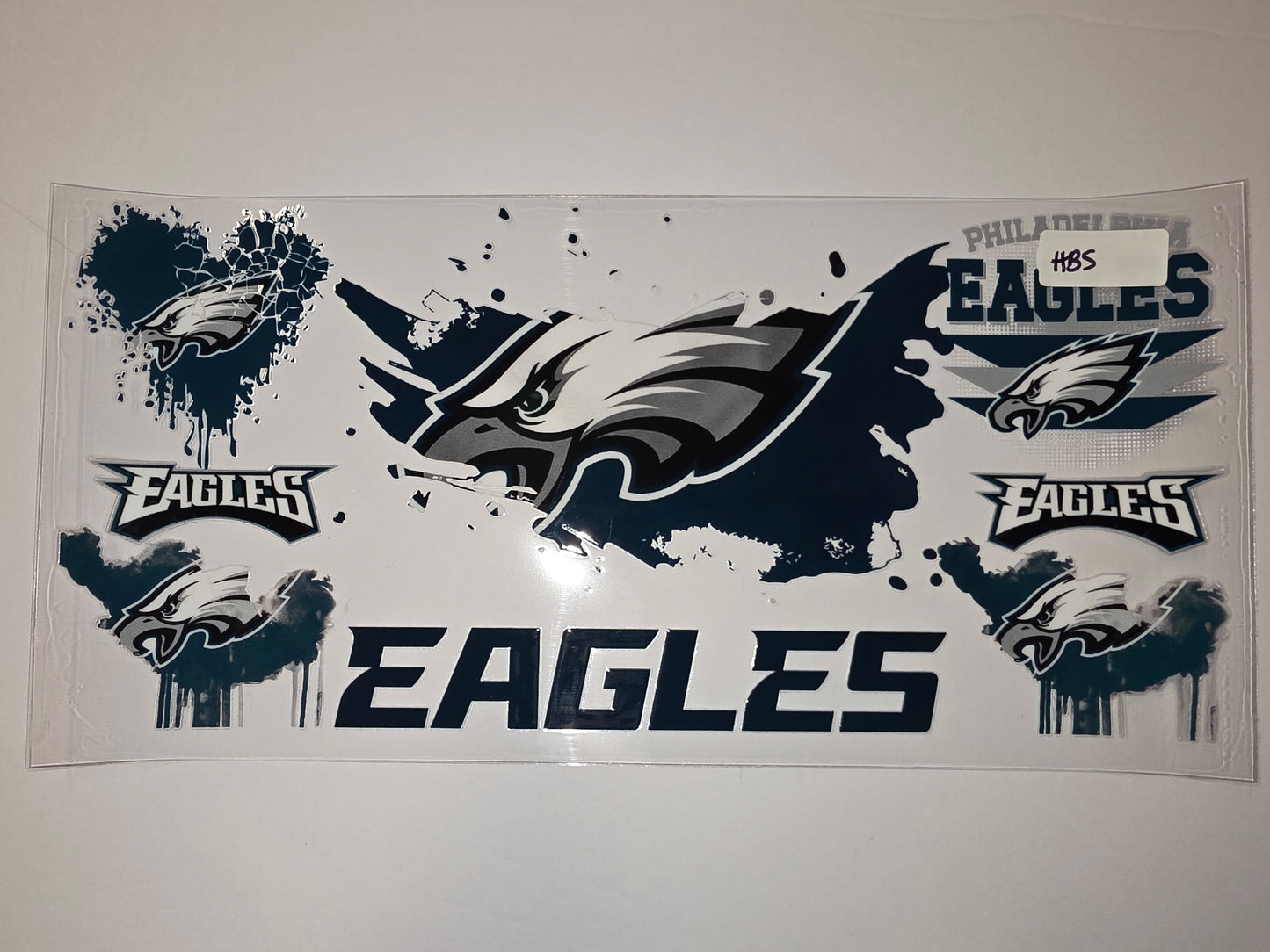 Philadelphia Eagles Tumbler Wrap - Dark Green, White & Black - Sports Fan Design