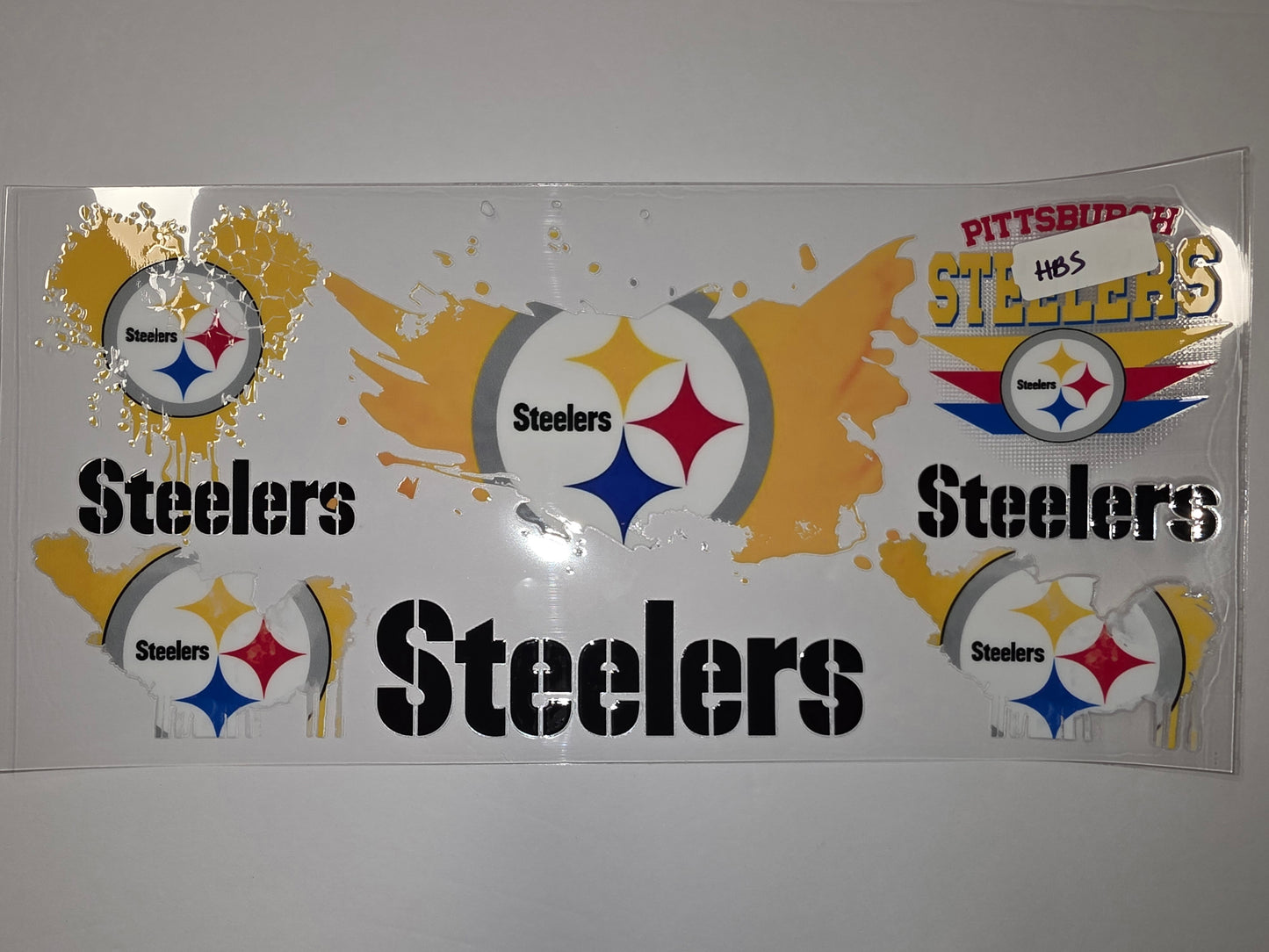 Pittsburgh Steelers Tumbler Wrap - Black, Yellow, Red, Blue - Sports Fan Design