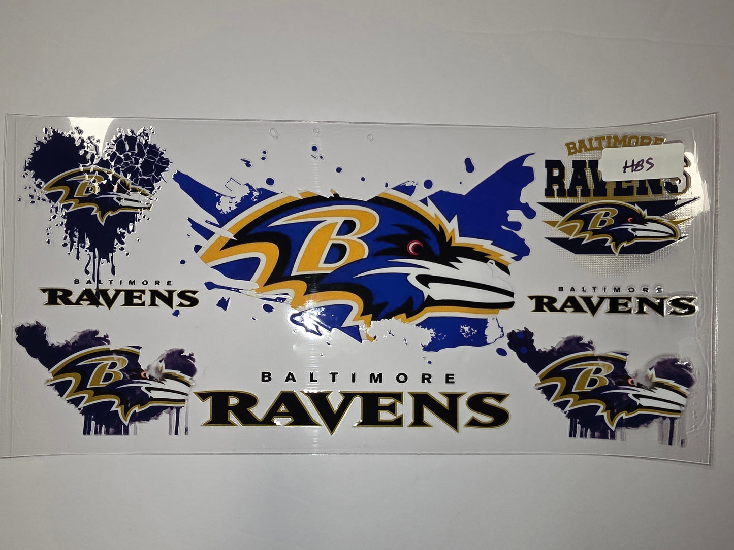 Baltimore Ravens Football Team Tumbler Wrap - Purple, Gold, Black Splatter Design