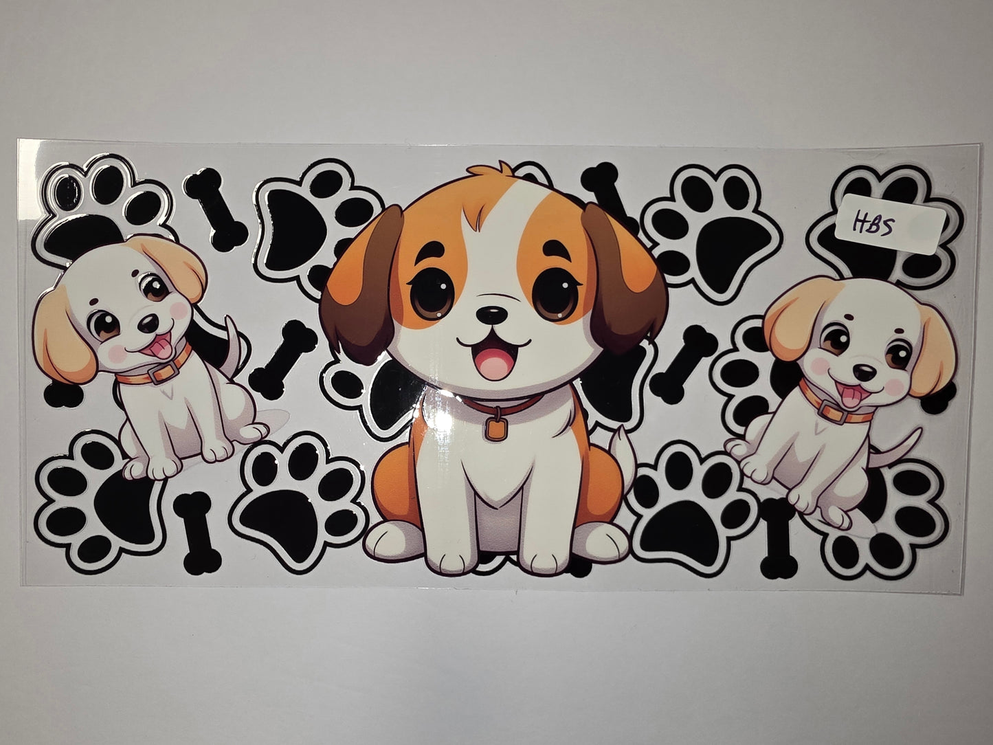Cute Puppy Dog Paw Print Bone Tumbler Wrap | Sublimation Design