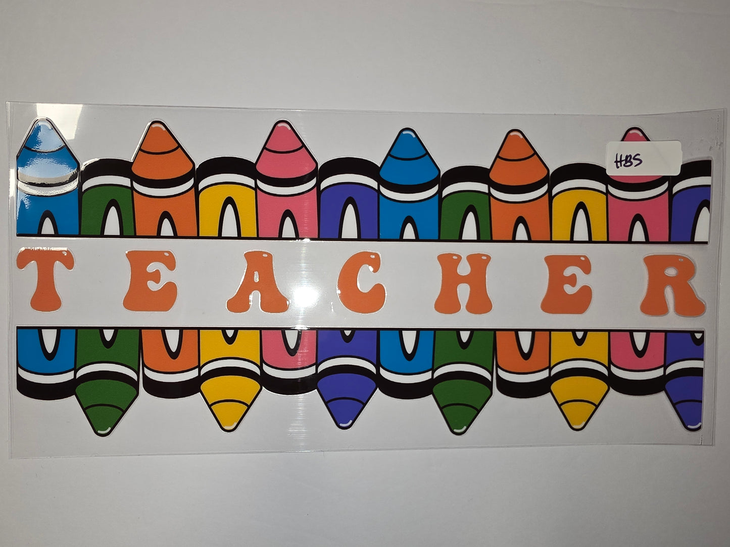 Teacher Crayon Tumbler Wrap - Colorful Back to School Drinkware Design