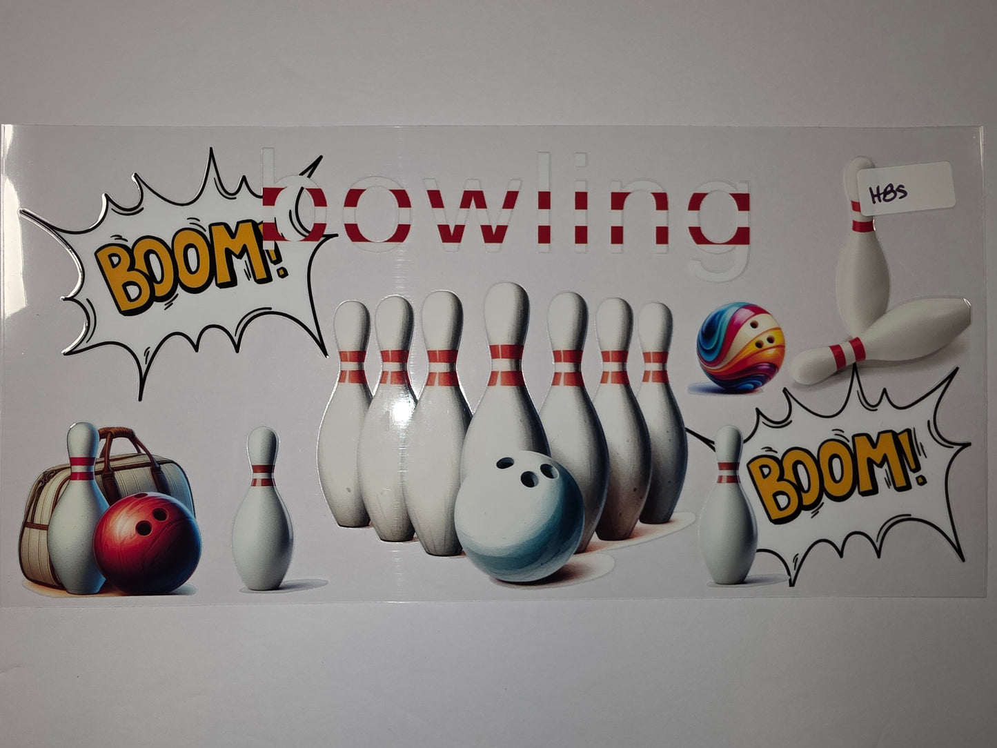 Bowling Fun Tumbler Wrap - Pins, Balls & Boom! Design