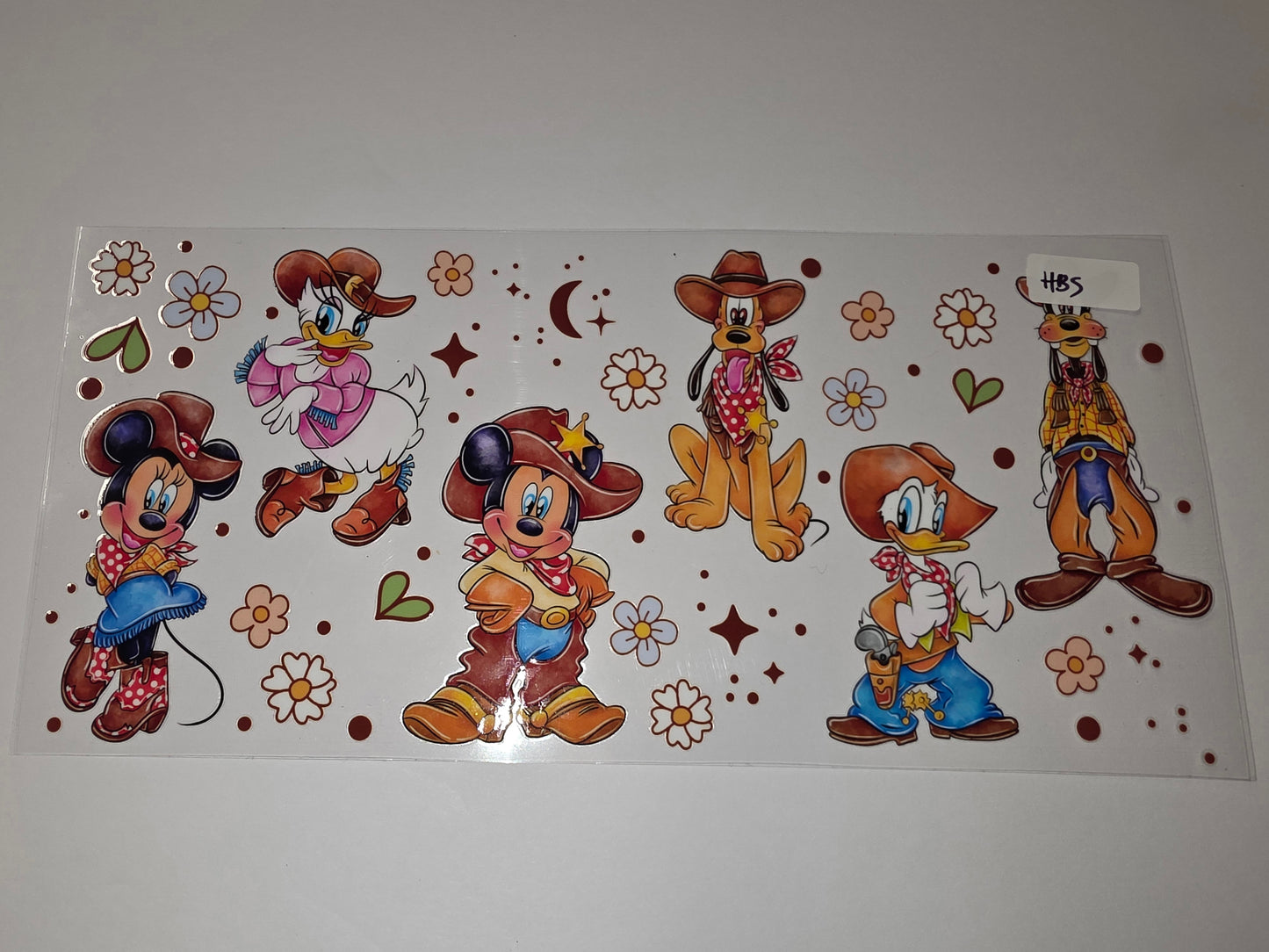 Western Cowboy Disney Characters Tumbler Wrap - Mickey, Minnie, Pluto, Goofy, Daisy, Donald
