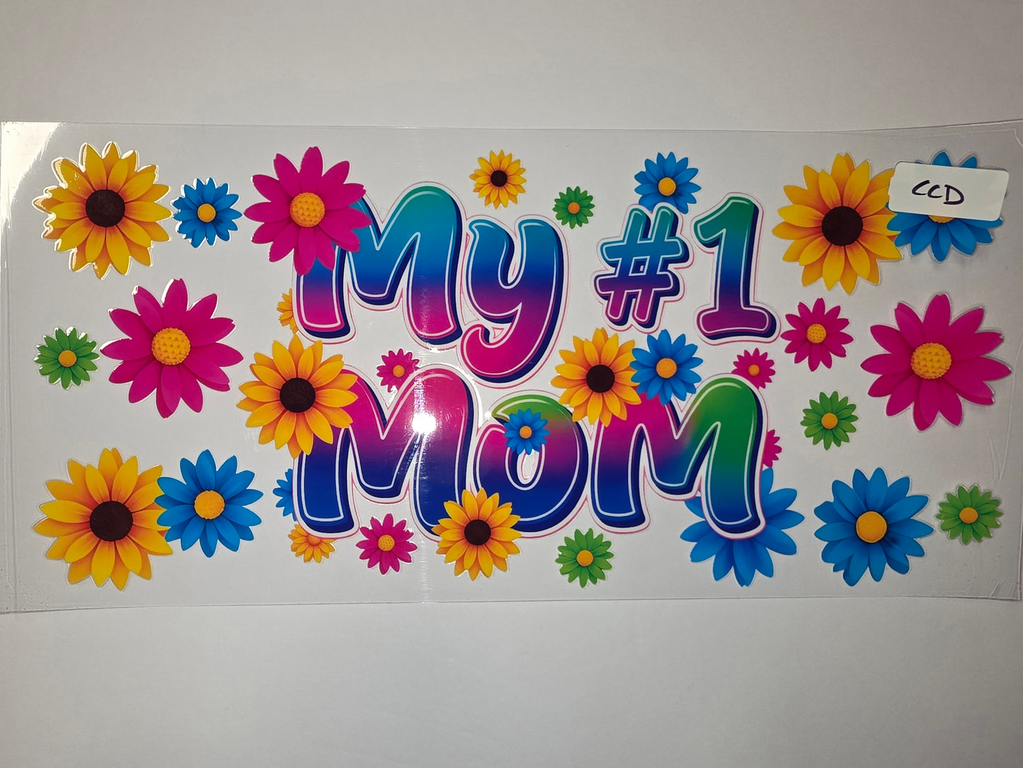 My #1 Mom Floral Tumbler Wrap - Vibrant Flowers & Gradient Text