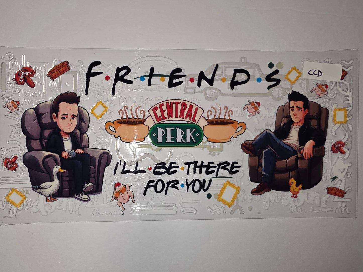 Friends TV Show "I'll Be There For You" Tumbler Wrap | Central Perk Coffee Cup Design