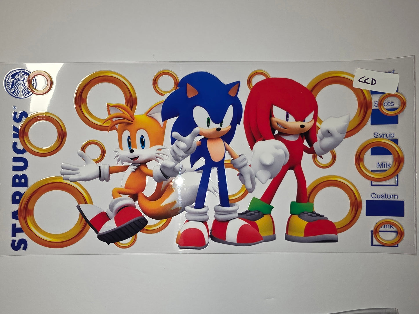 Sonic the Hedgehog Tails & Knuckles Tumbler Wrap - Blue, Red, Orange & Gold Rings