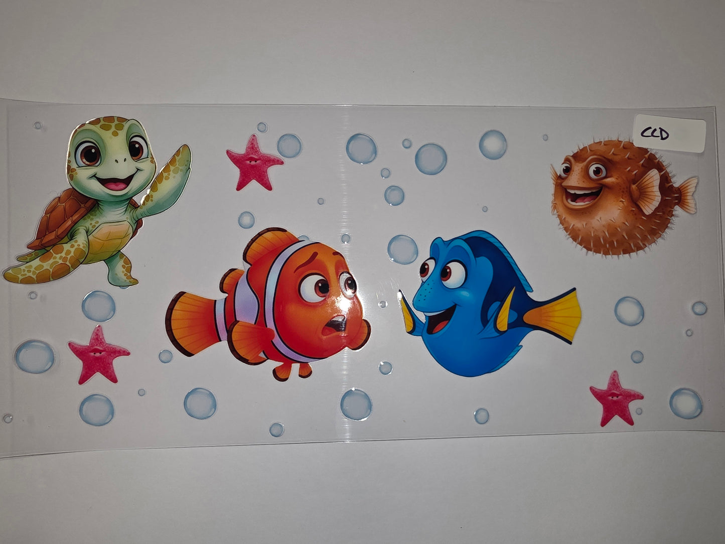 Ocean Friends Tumbler Wrap - Turtle, Clownfish, Blue Tang, Pufferfish, Starfish & Bubbles