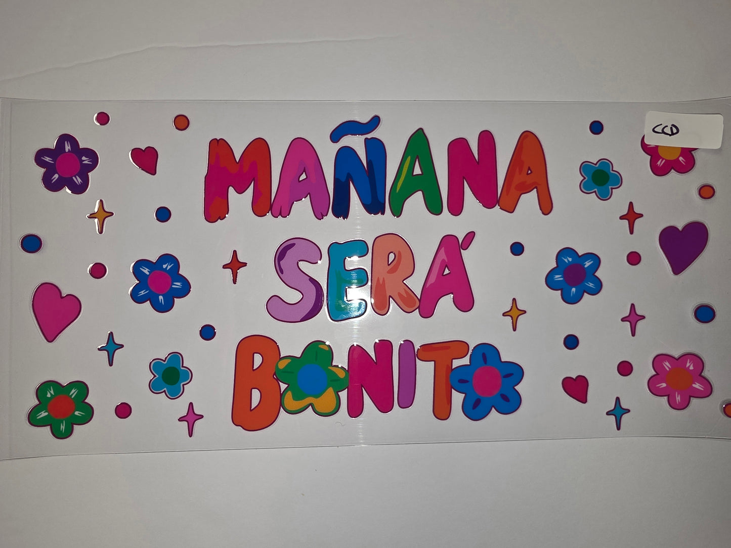Mañana Sera Bonito Tumbler Wrap | Retro Flowers & Hearts | Vibrant Colors