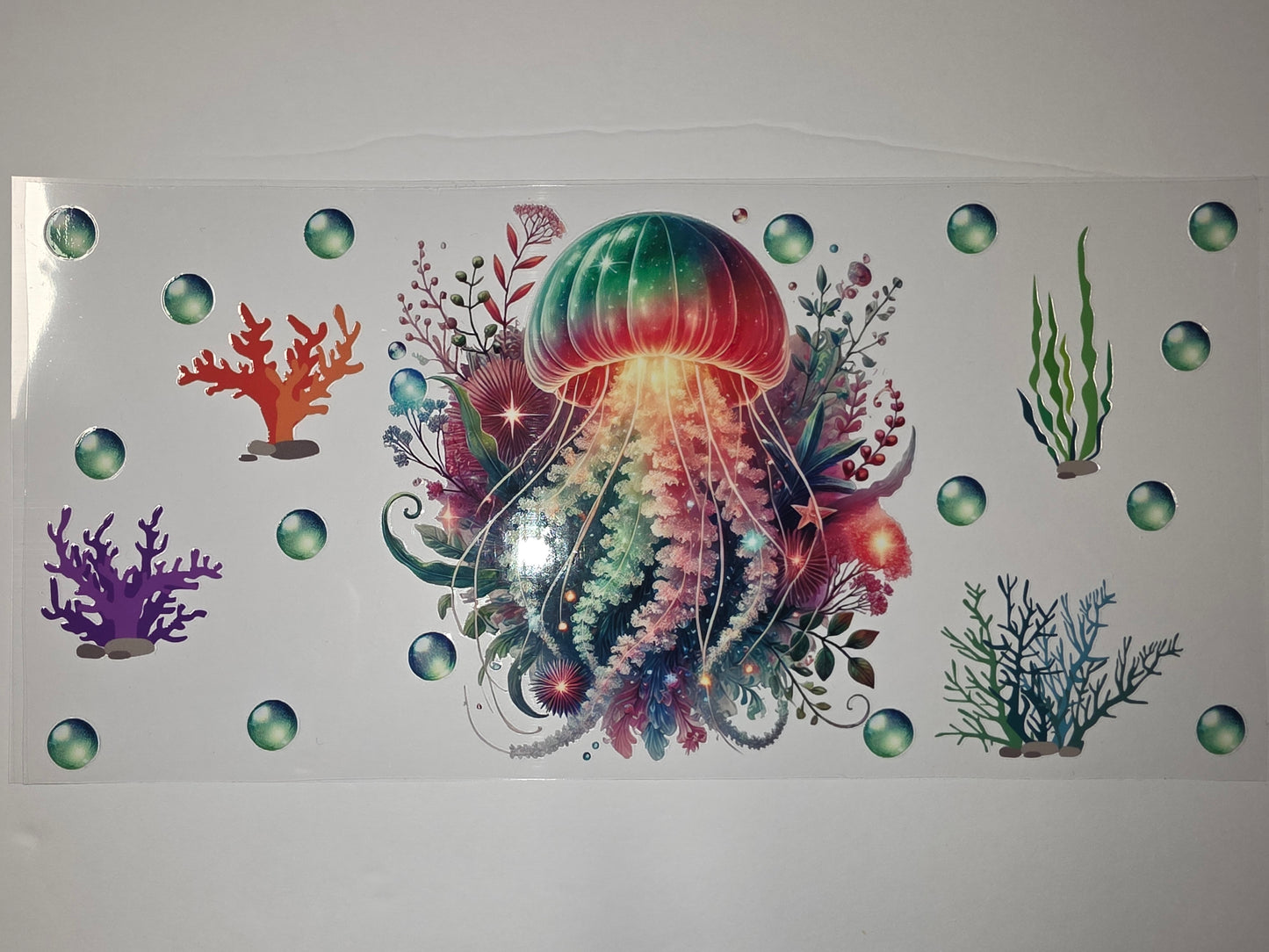 Enchanting Jellyfish & Coral Tumbler Wrap | Vibrant Ocean Life Design