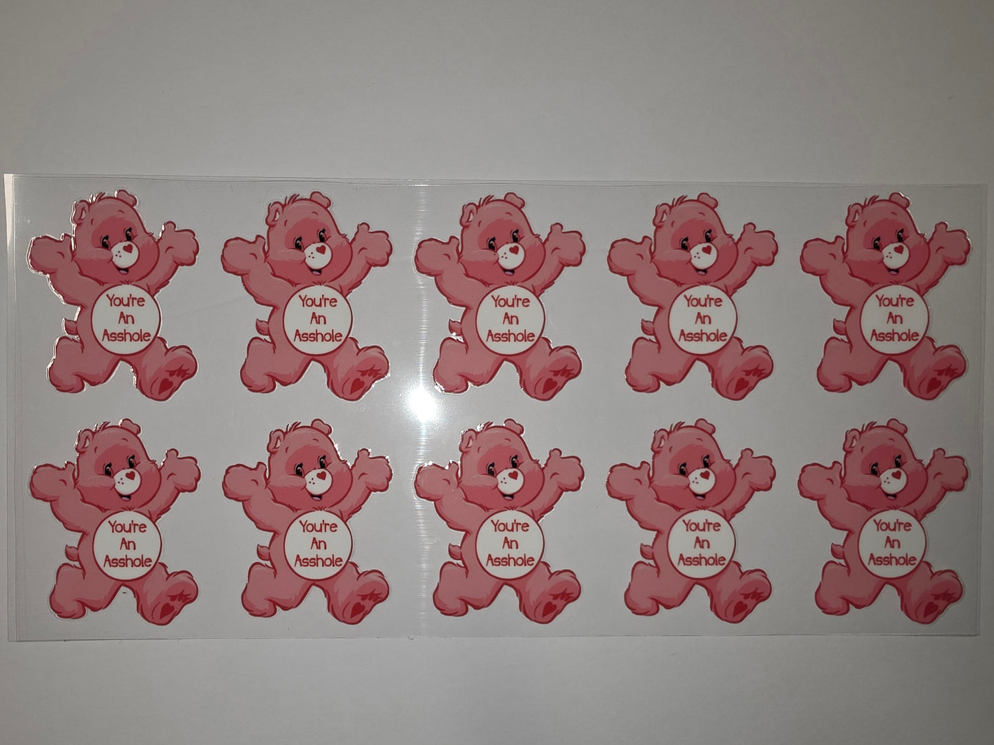 Pink Bear "You're An Asshole" Tumbler Wrap - Funny Sarcastic Drinkware Decal