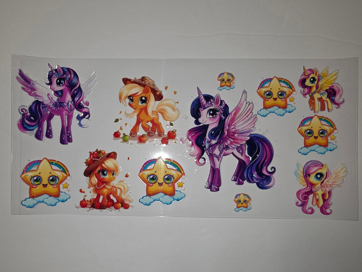 Magical Unicorn & Star Tumbler Wrap - Pink, Purple, Orange & Yellow - Cute Kawaii Design