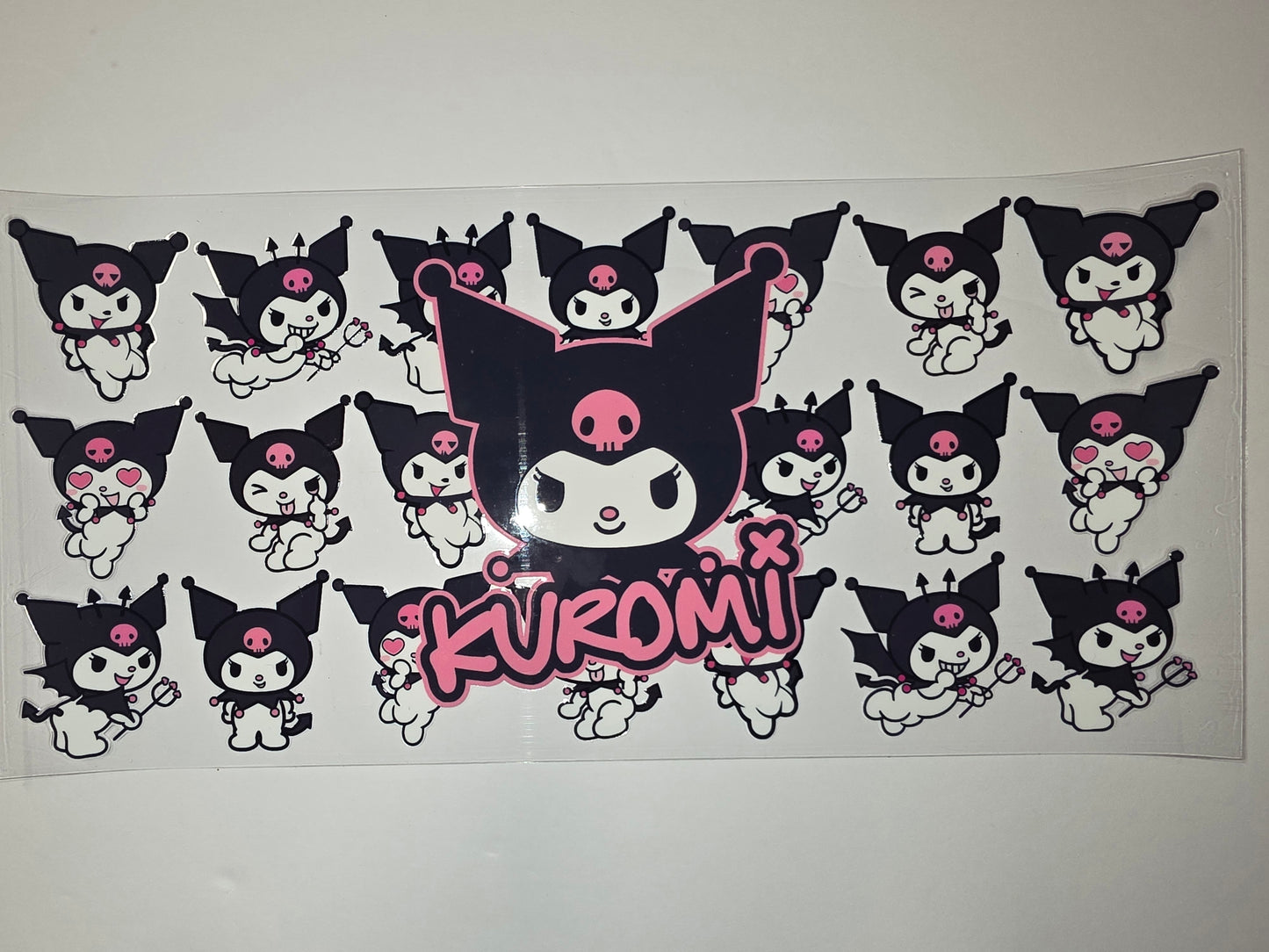 Kuromi Tumbler Wrap - Black, Pink, White Cartoon Character Design