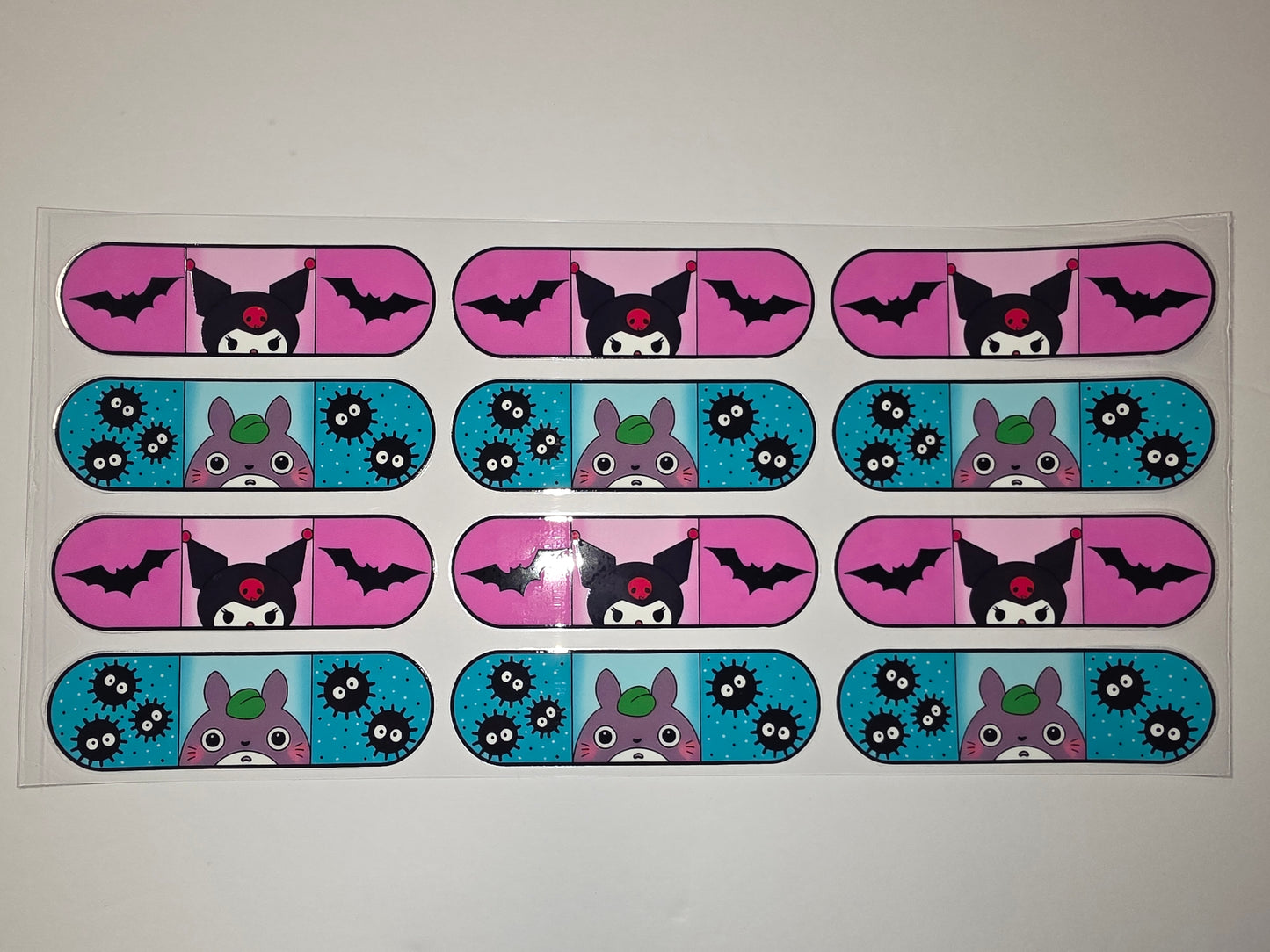 Cute Kawaii Totoro & Kuromi Bat Tumbler Wraps | Pink, Blue, Black