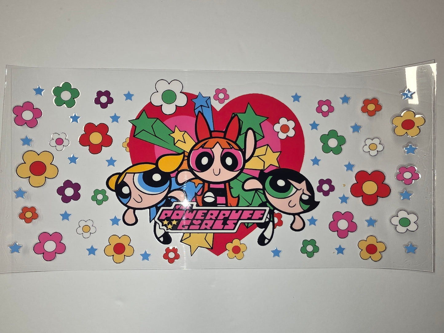 Powerpuff Girls Tumbler Wrap - Retro Flowers & Stars Design