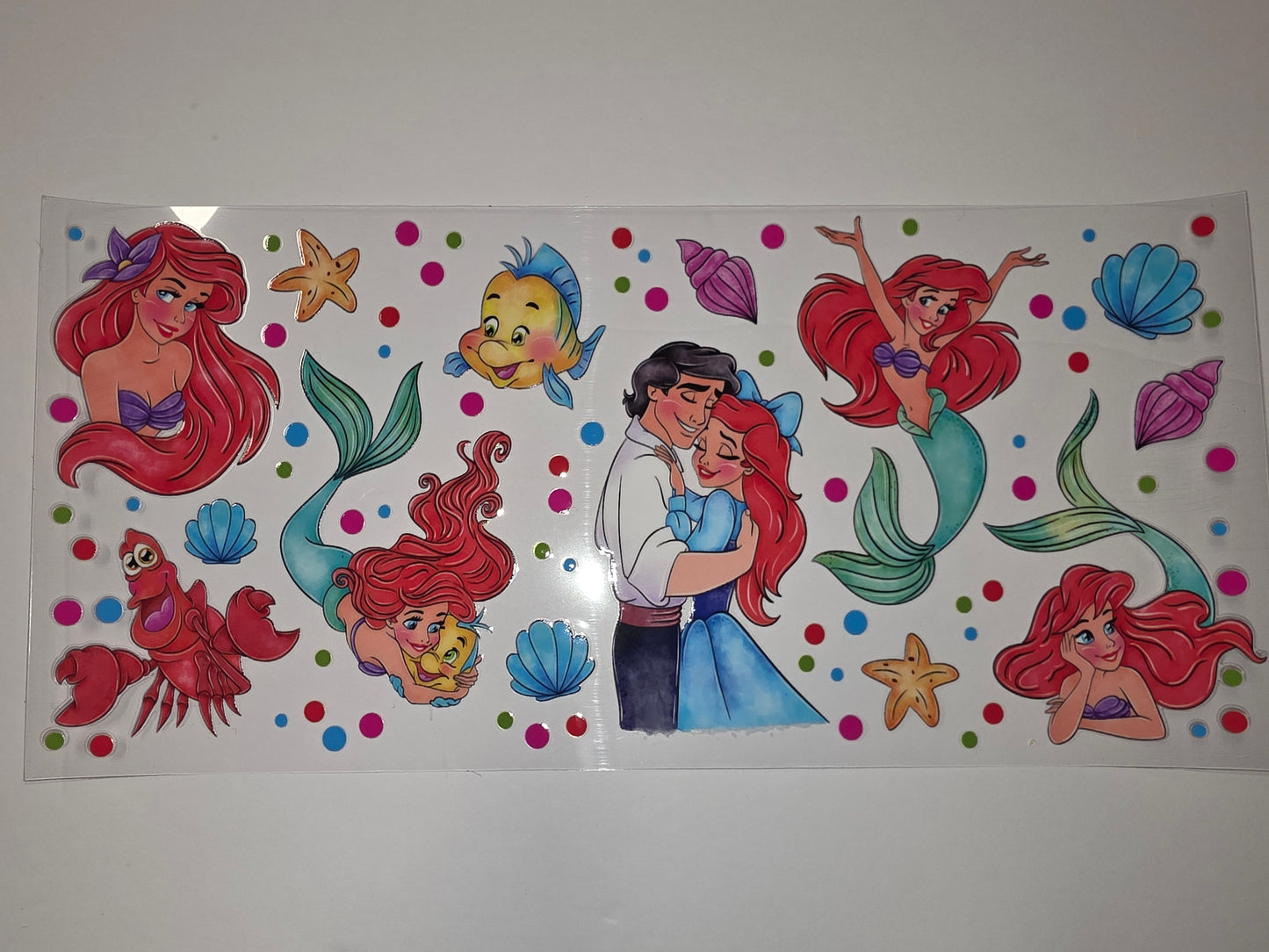 The Little Mermaid Ariel & Prince Eric Tumbler Wrap | Underwater Princess Design | Vibrant Colors