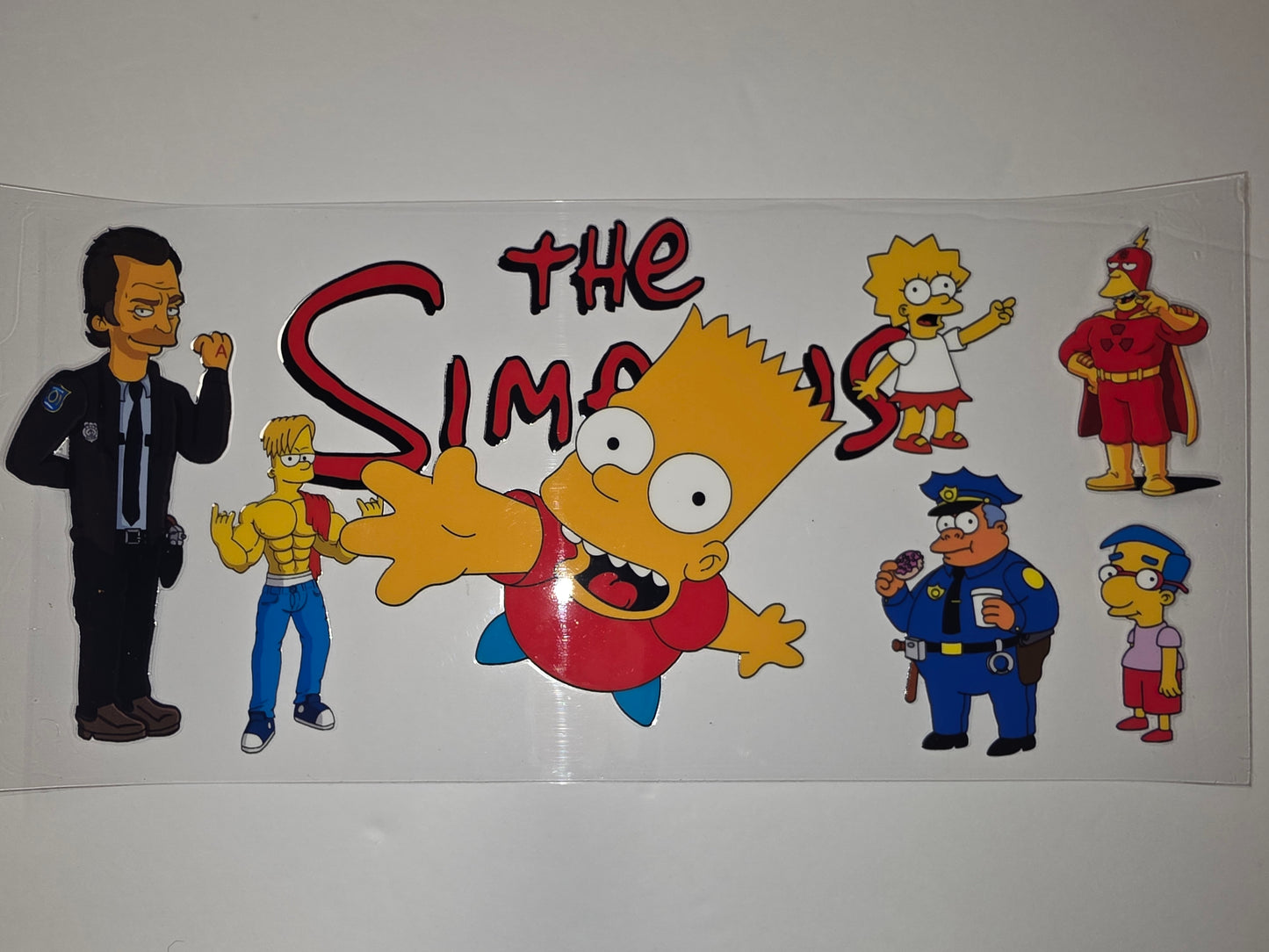 The Simpsons Character Tumbler Wrap | Bart, Lisa, Chief Wiggum, Milhouse & More | Vibrant Cartoon Design