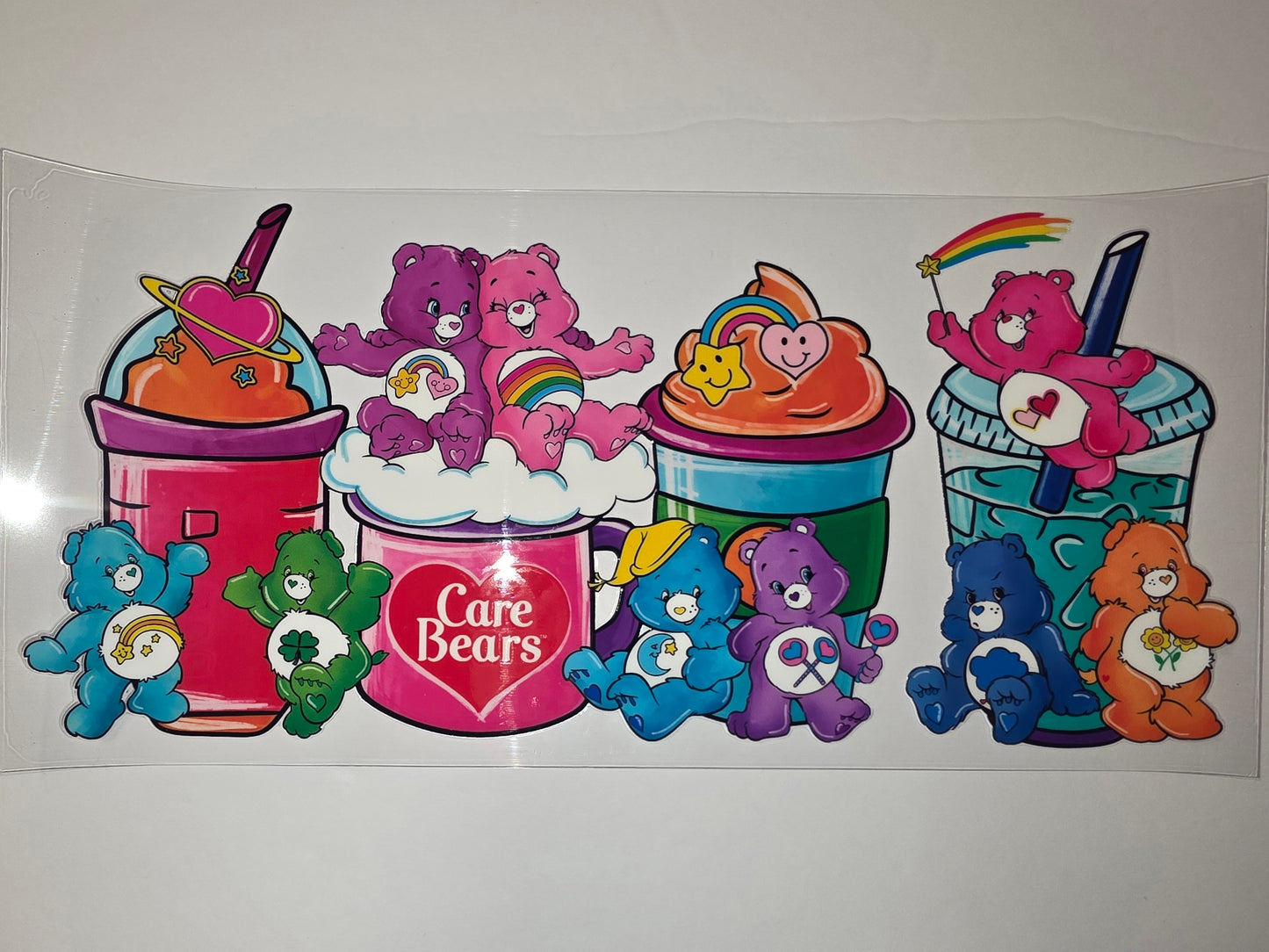 Care Bears Tumbler Wrap - Rainbow, Hearts, & Sweet Treats Design