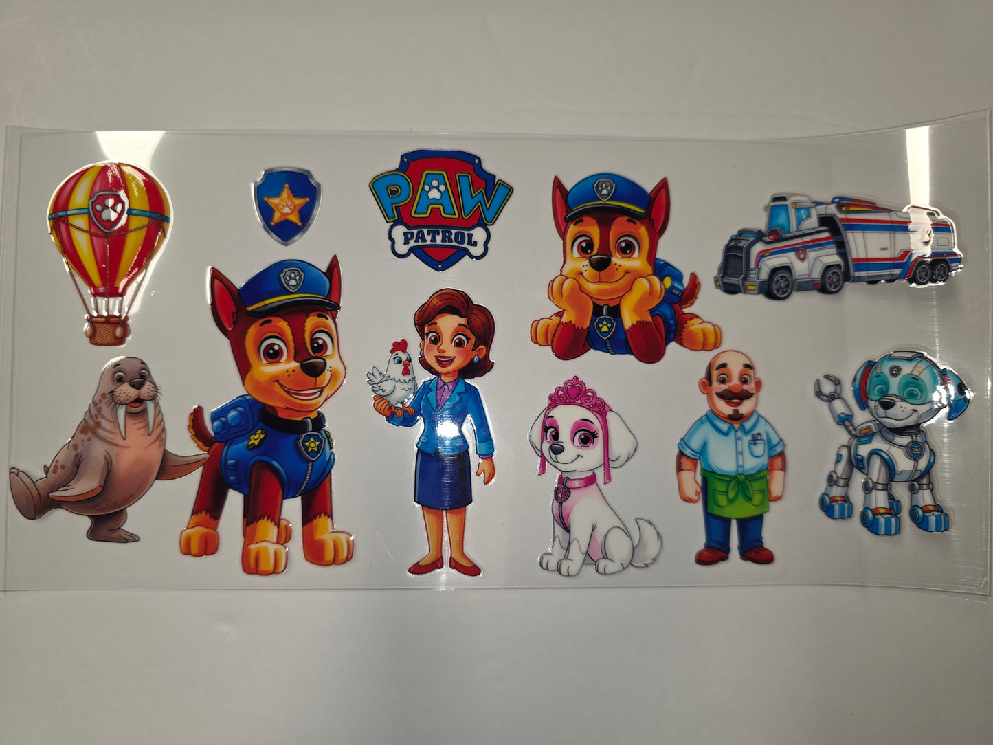 Paw Patrol Character & Vehicle Tumbler Wrap - Vibrant Cartoon Design