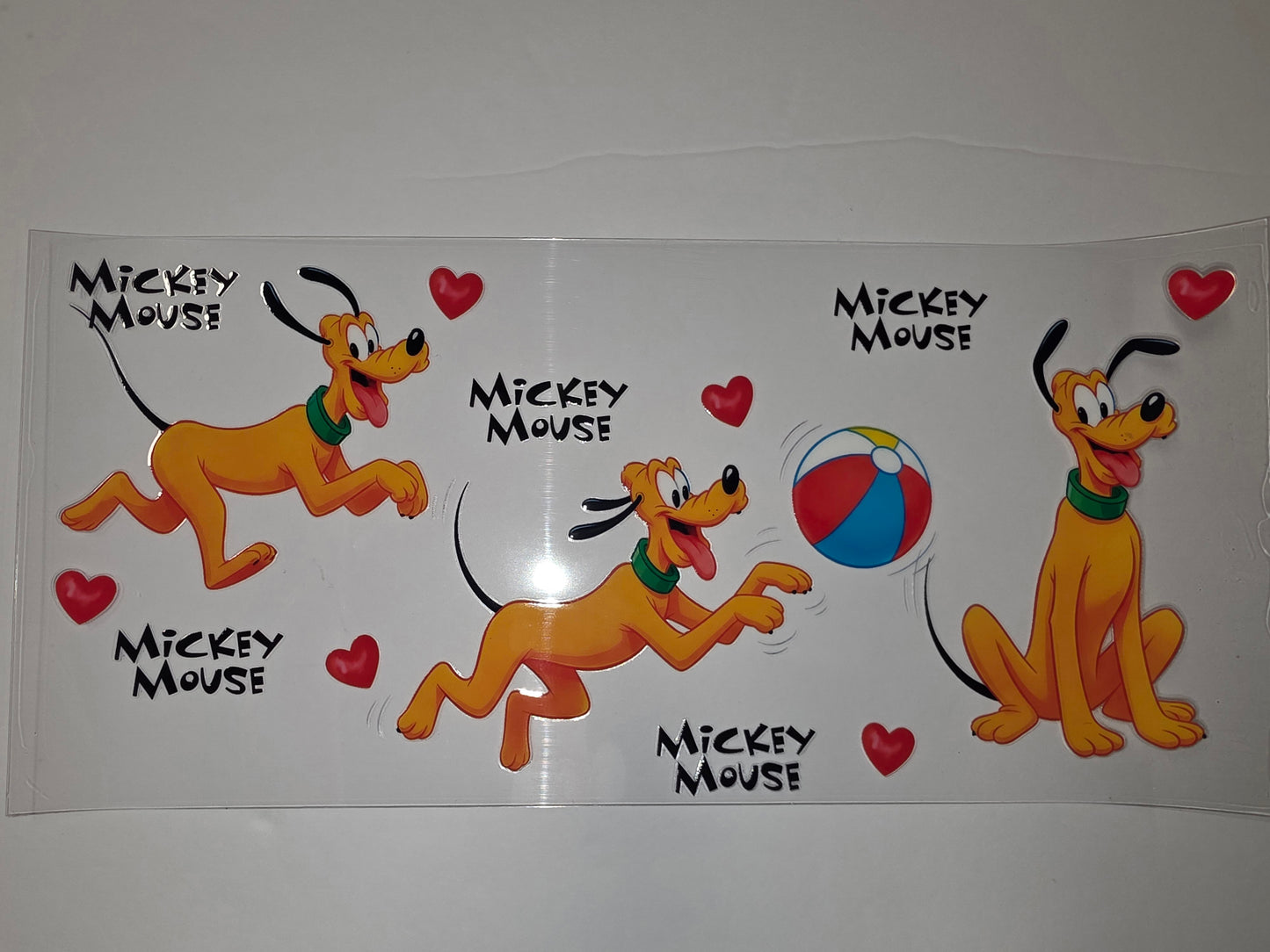 Pluto Playing with Ball Tumbler Wrap | Disney Dog Design | Red Heart Accents