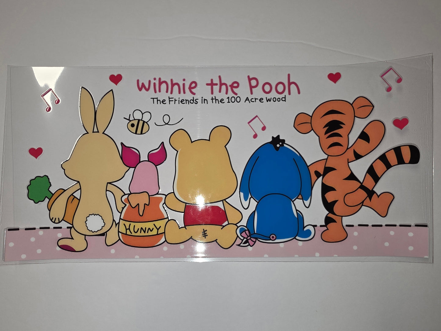 Winnie the Pooh & Friends Tumbler Wrap | Cute Cartoon Characters | Pink Polka Dot Design