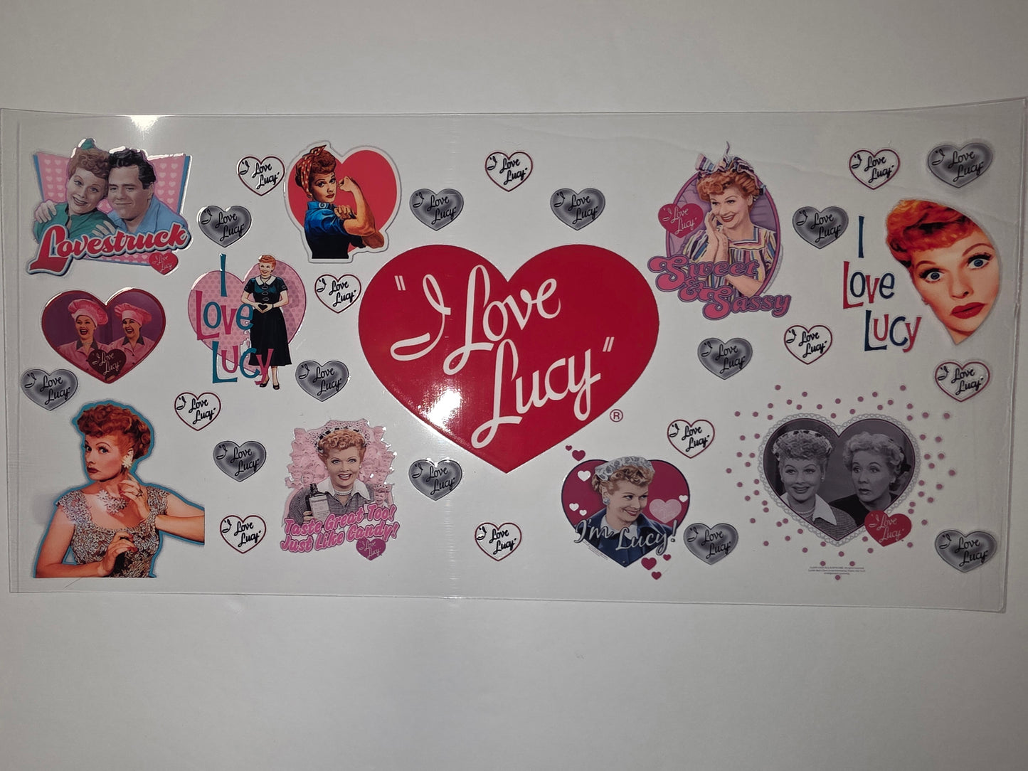 I Love Lucy Tumbler Wrap Design - Vintage TV Show Inspired Cup Decals