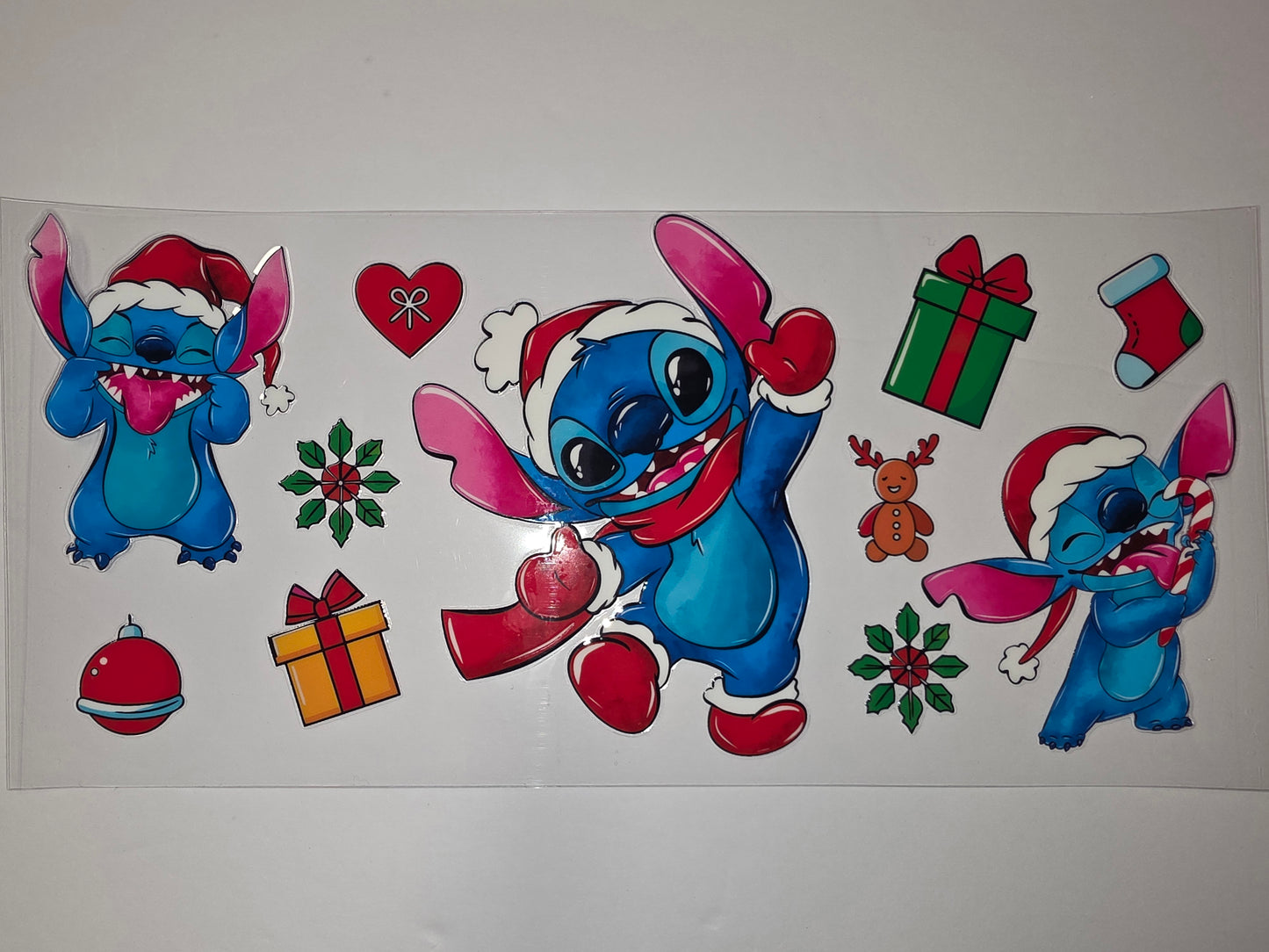 Cute Christmas Stitch Tumbler Wrap - Festive Blue Alien Holiday Design