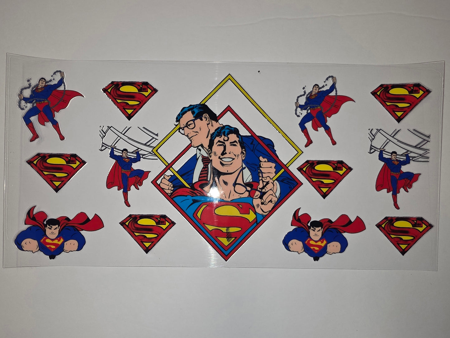 Superman Comic Style Tumbler Wrap - Red, Blue, Yellow