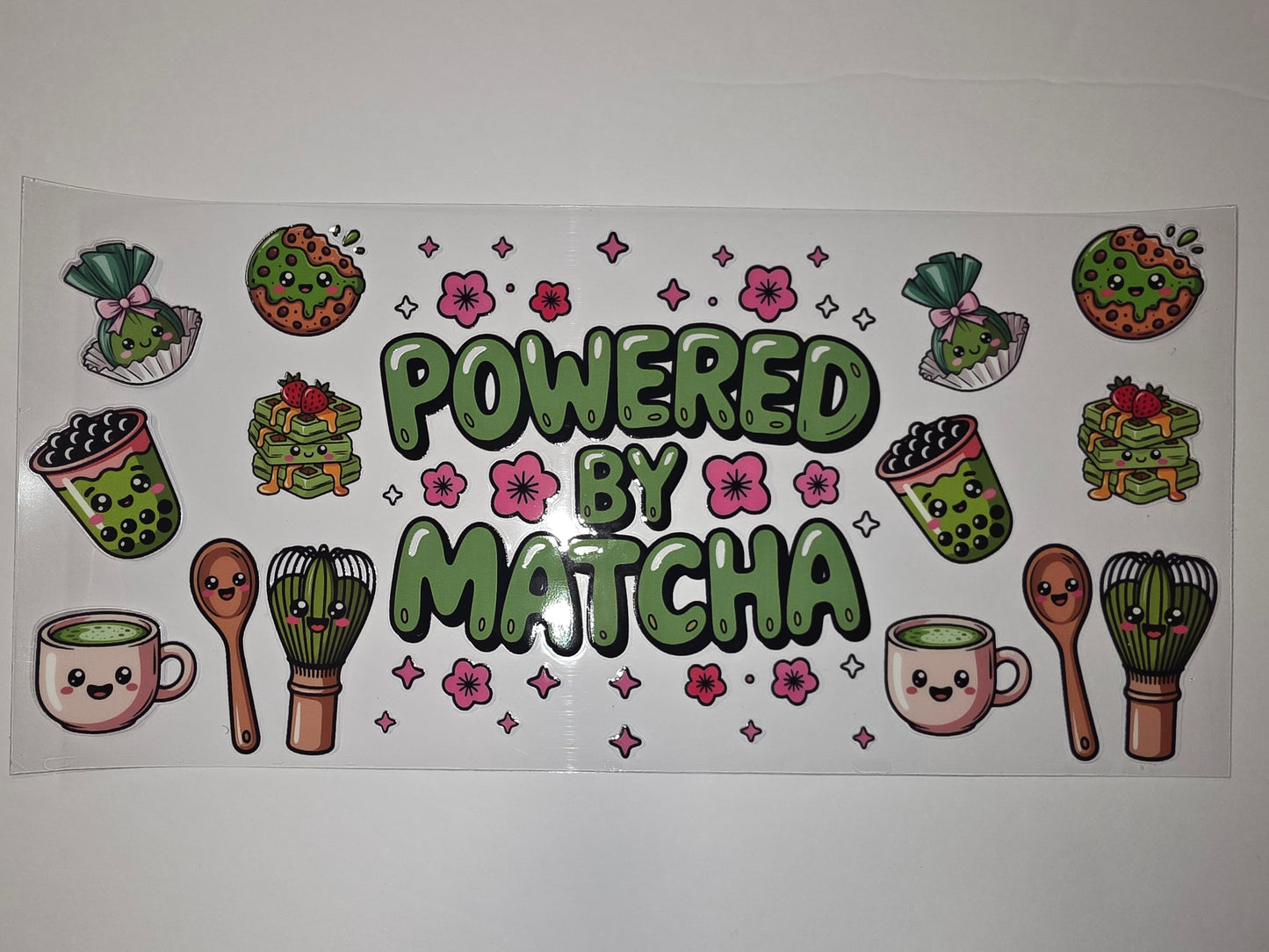 Kawaii Matcha Lover Tumbler Wrap | Cute Green Tea Boba & Sweets Design