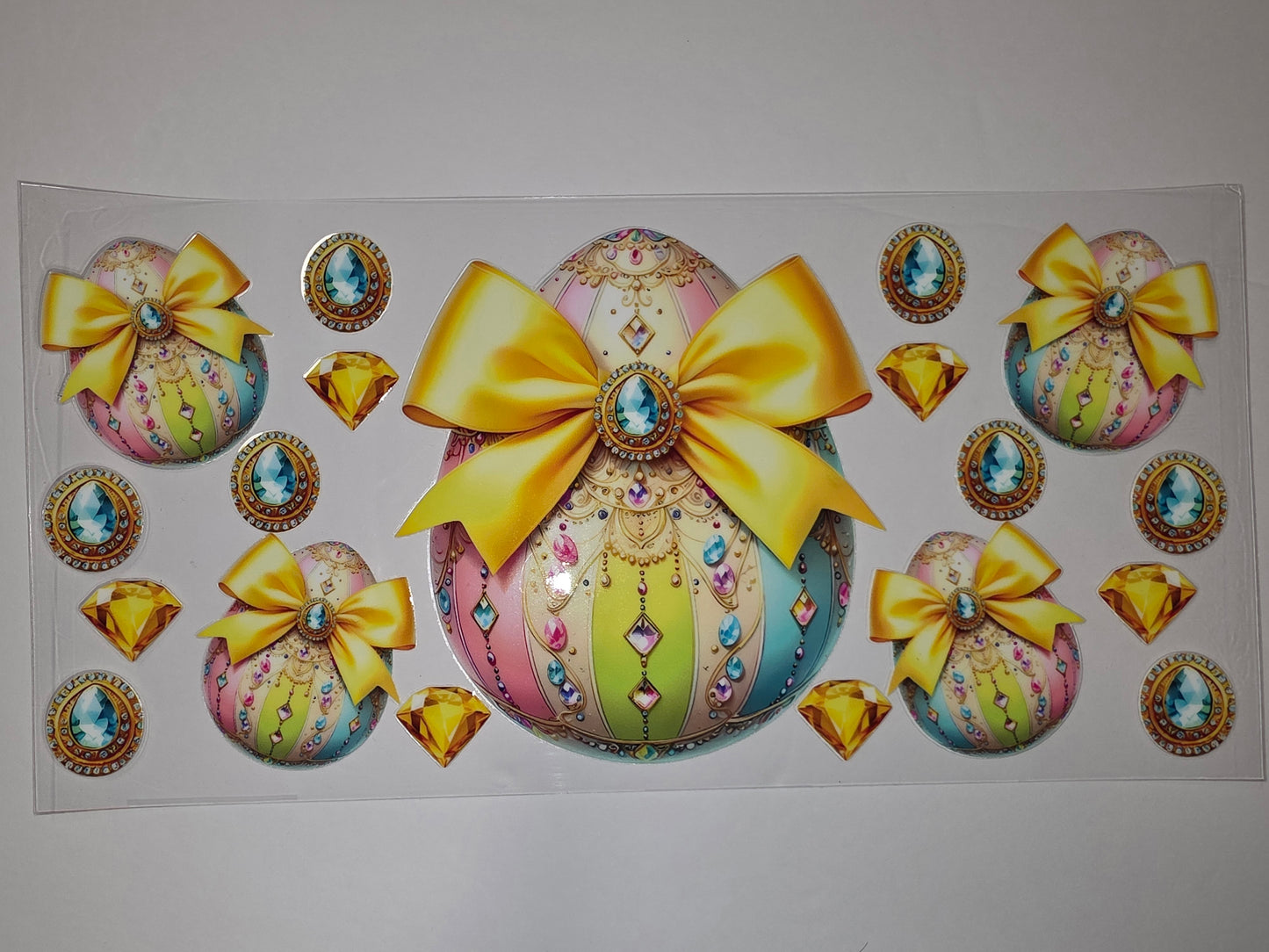 Jeweled Easter Egg Tumbler Wrap - Pastel Colors & Gold Accents