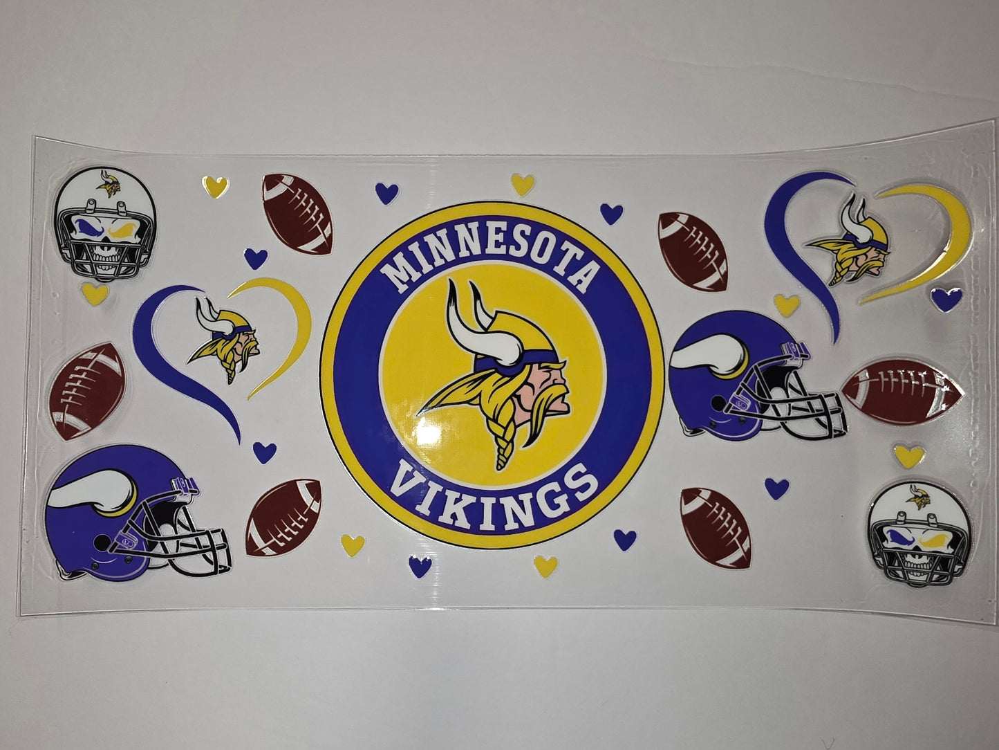 Minnesota Vikings Football Tumbler Wrap | Purple, Gold, White | NFL Fan Drinkware Design
