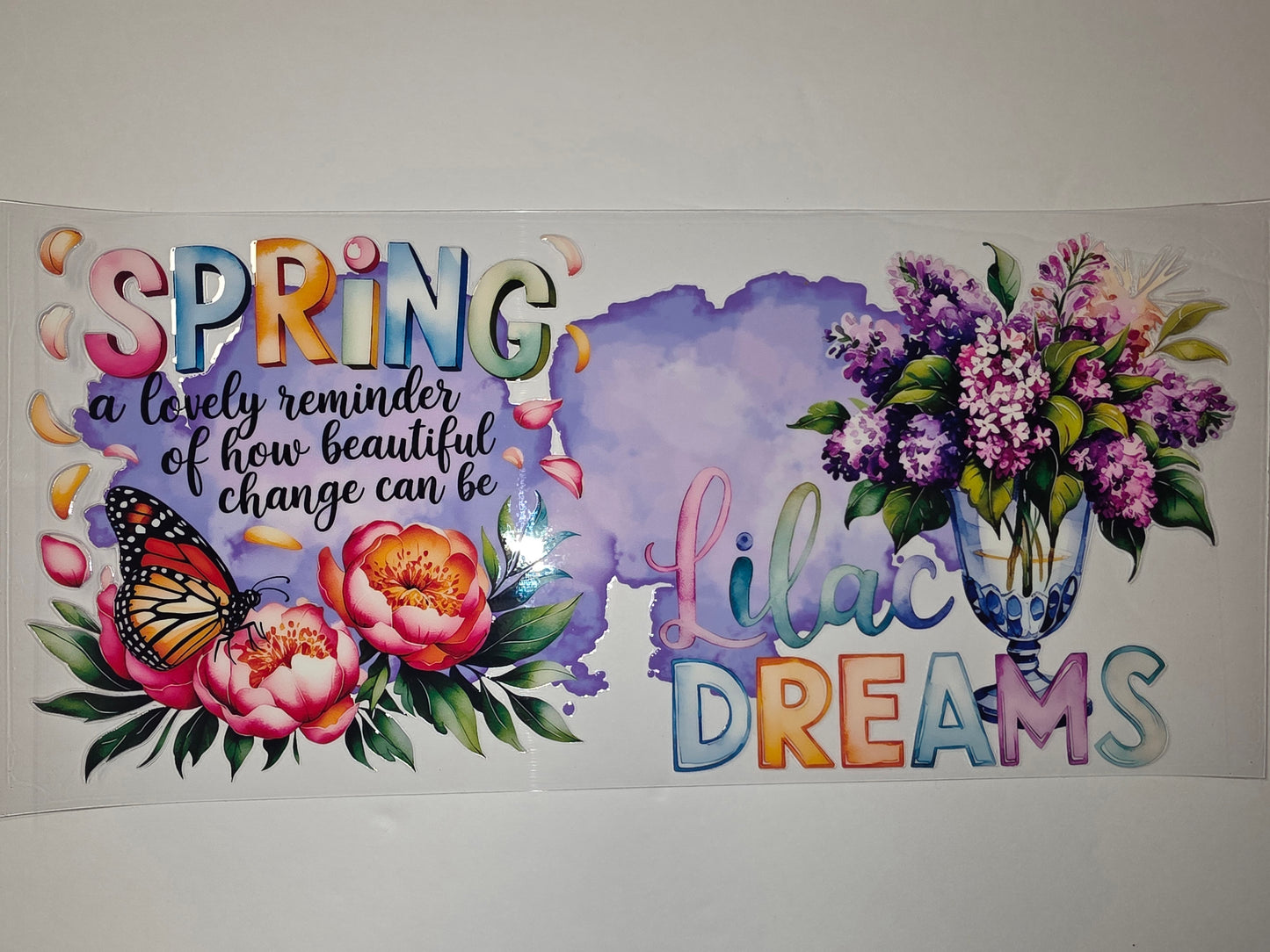 Spring Butterfly & Lilac Dreams Tumbler Wrap | Floral & Watercolor Design