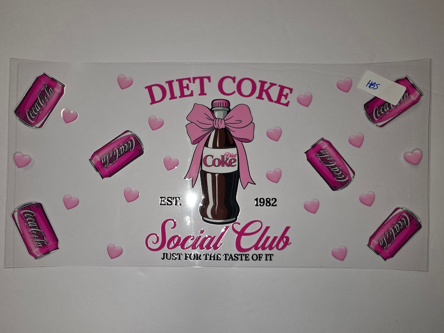 Pink Diet Coke Tumbler Wrap - Retro Soda Can & Heart Design