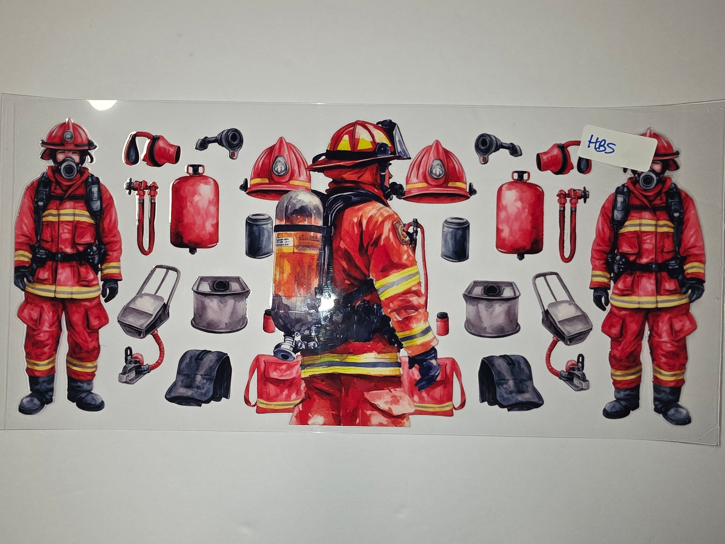 Firefighter Tumbler Wrap - Red & Yellow Uniforms, Gear & Equipment - Sublimation Design