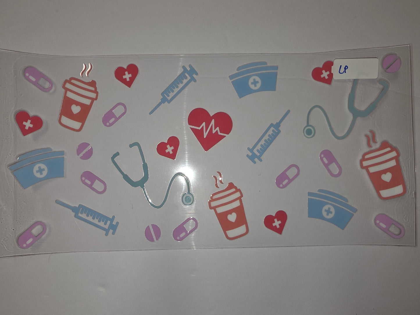 Cute Medical & Coffee Tumbler Wrap | Nurse, Doctor, RN Gifts | Pink, Blue, Red Icons