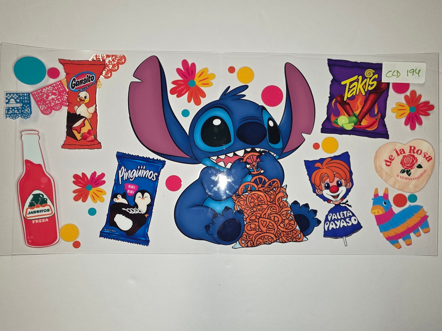 Stitch & Mexican Snack Tumbler Wrap - Fun & Colorful Drinkware Design