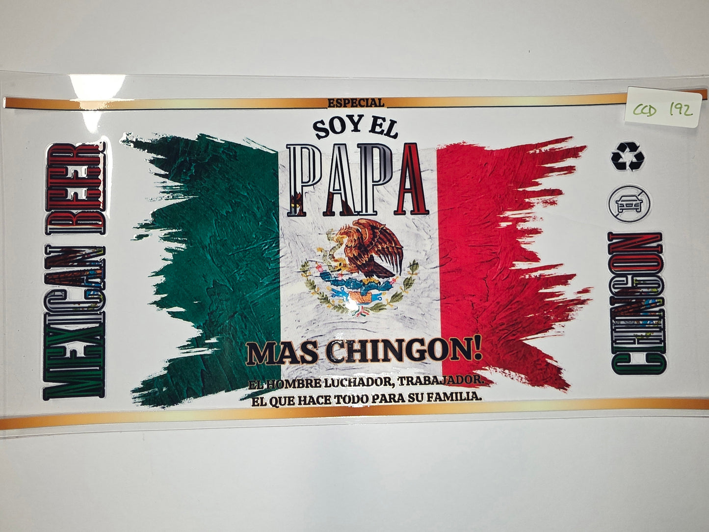 Mexican Flag "Soy El Papa Mas Chingon" Tumbler Wrap | Father's Day Gift | Spanish Pride
