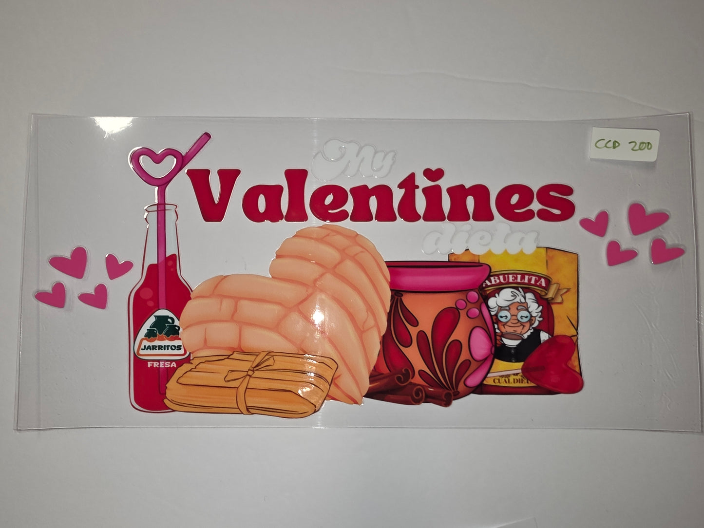 My Valentines Dieta Tumbler Wrap - Jarritos, Tamales, Abuela, Hearts