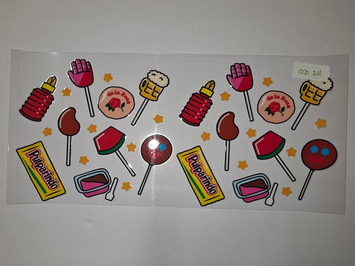 Mexican Candy Tumbler Wrap - Fun & Colorful Lollipops, Snacks & Stars Design