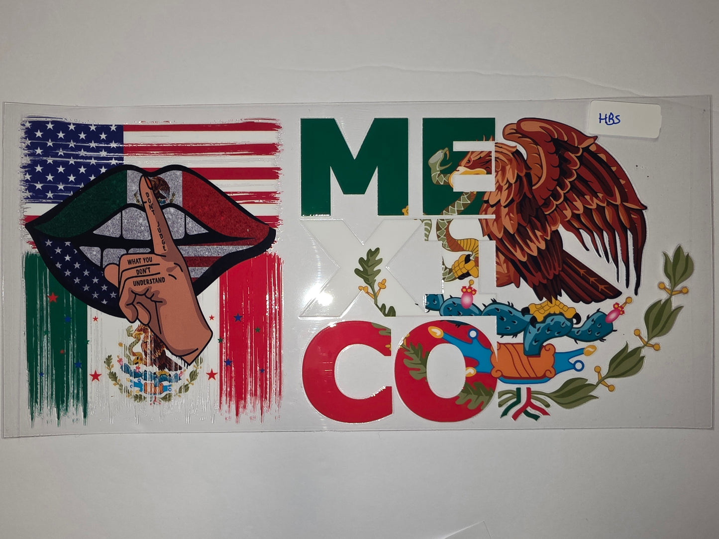 USA Mexico Flag Lips Eagle "MEXICO" Tumbler Wrap | Patriotic Drinkware Decal