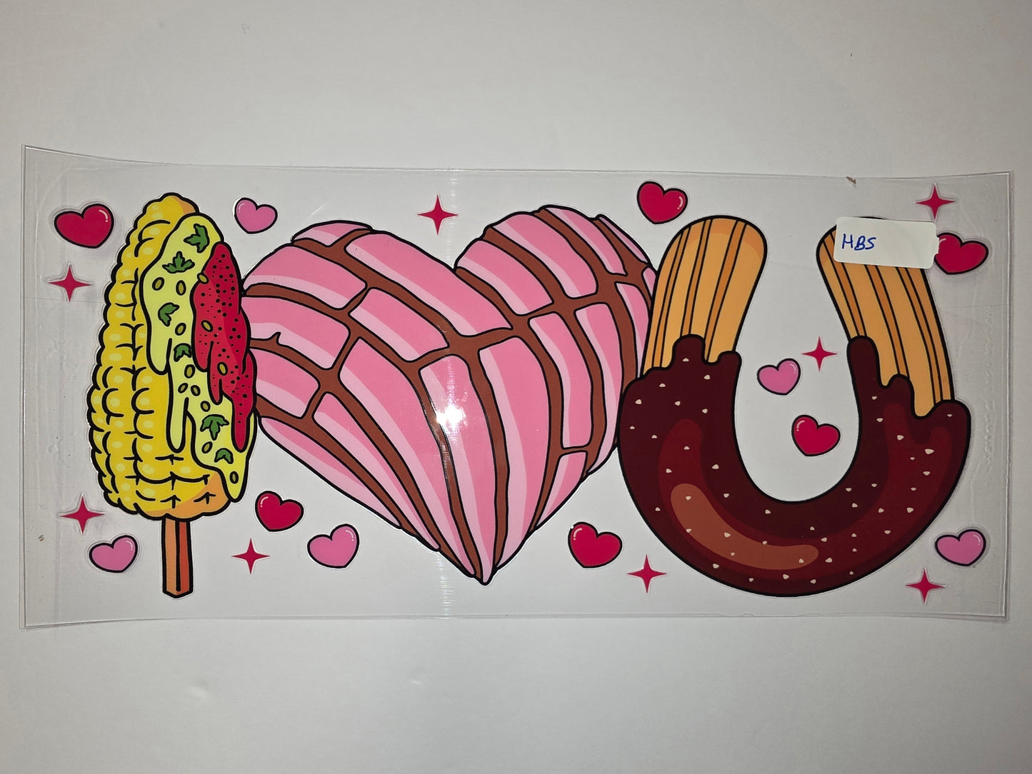 I Love Mexican Food Elote Concha Churro Tumbler Wrap | Pink & Yellow Design